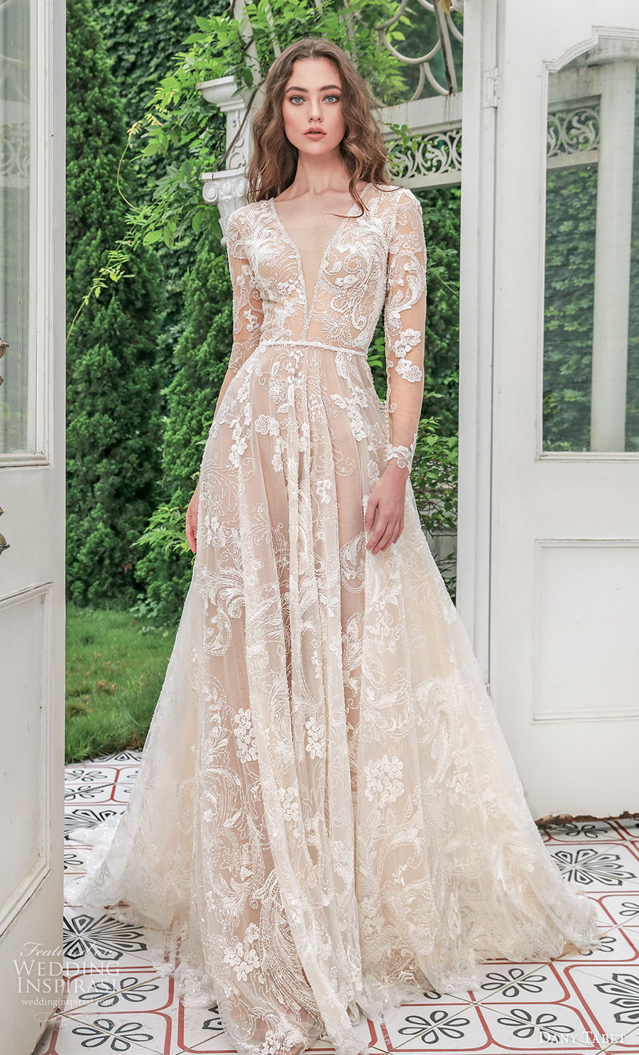 dany tabet 2021 emerge bridal long sleeves deep v neck full embellishment elegant ivory a line wedding dress keyhole back chapel train (14) mv dany tabet 2021 emerge bridal long sleeves deep v neck full embellishment elegant ivory a line wedding dress keyhole back chapel train (14) mv
