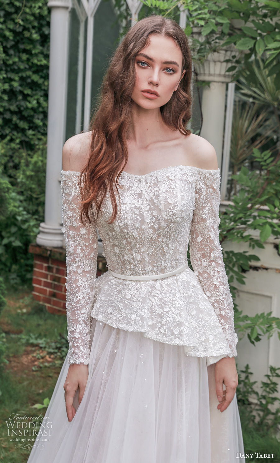 dany tabet 2021 emerge bridal long sleeves off the shoulder heavily embellished bodice peplum romantic a line wedding dress medium train (3) zv dany tabet 2021 emerge bridal long sleeves off the shoulder heavily embellished bodice peplum romantic a line wedding dress medium train (3) zv