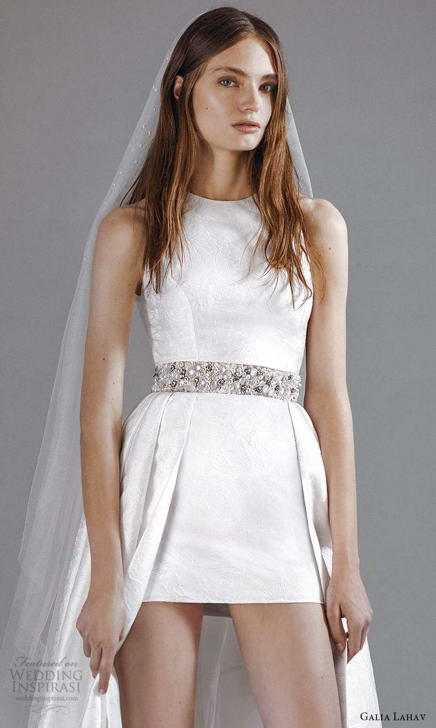 galia lahav 2021 rtw bridal sleeveless straps jewel neckline clean minimalist mini short wedding dress floor length overskirt sweep train (8) zv galia lahav 2021 rtw bridal sleeveless straps jewel neckline clean minimalist mini short wedding dress floor length overskirt sweep train (8) zv
