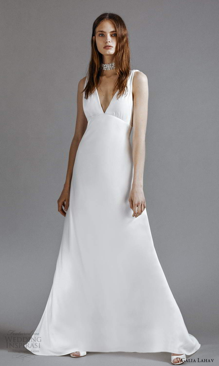 galia lahav 2021 rtw bridal sleeveless straps v neckline clean minimalist empire a line wedding dress chapel train (9) mv galia lahav 2021 rtw bridal sleeveless straps v neckline clean minimalist empire a line wedding dress chapel train (9) mv