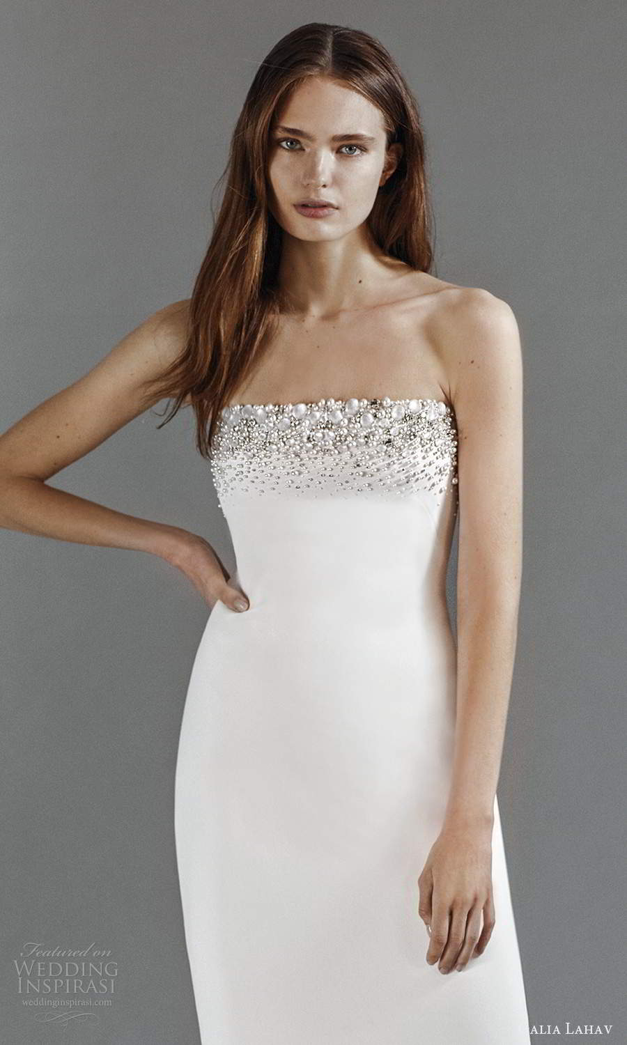 galia lahav 2021 rtw bridal strapless straight across embellished neckline clean minimalist sheath wedding dress chapel train (2) zv galia lahav 2021 rtw bridal strapless straight across embellished neckline clean minimalist sheath wedding dress chapel train (2) zv