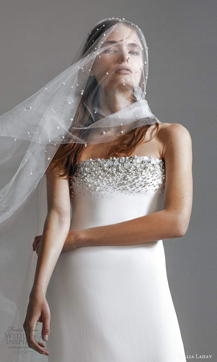 galia lahav 2021 rtw bridal strapless straight across embellished neckline clean minimalist sheath wedding dress chapel train veil (2) zv galia lahav 2021 rtw bridal strapless straight across embellished neckline clean minimalist sheath wedding dress chapel train veil (2) zv