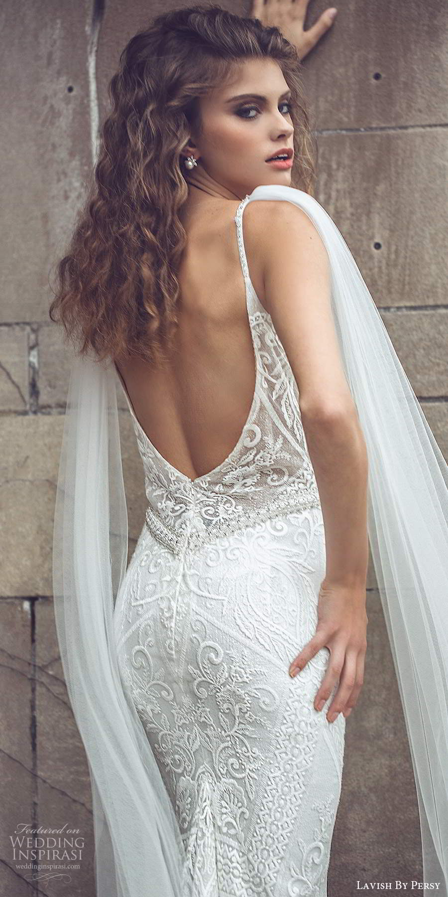 lavish by persy fall 2020 bridal sleeveless straps plunging v neckline fully embellished sheath column wedding dress chapel train cape (9) bv lavish by persy fall 2020 bridal sleeveless straps plunging v neckline fully embellished sheath column wedding dress chapel train cape (9) bv