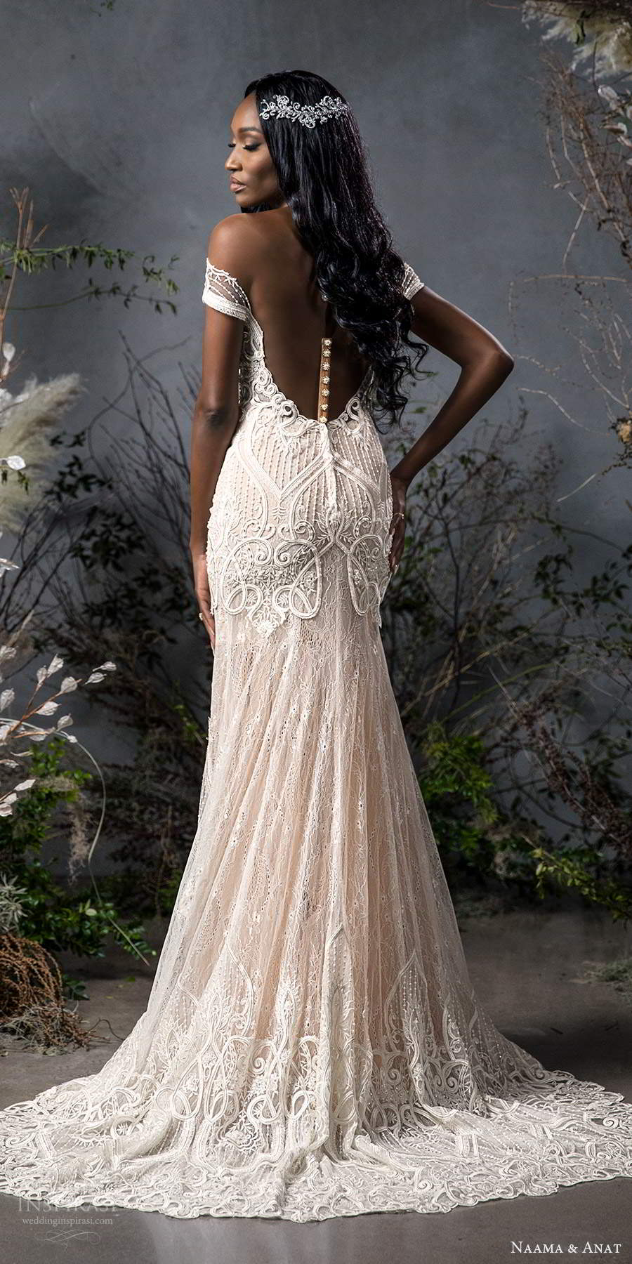 naama anat fall 2020 bridal off shoulder sweetheart neckline fully embellished fit flare wedding dress chapel train illusion back (3) bv naama anat fall 2020 bridal off shoulder sweetheart neckline fully embellished fit flare wedding dress chapel train illusion back (3) bv