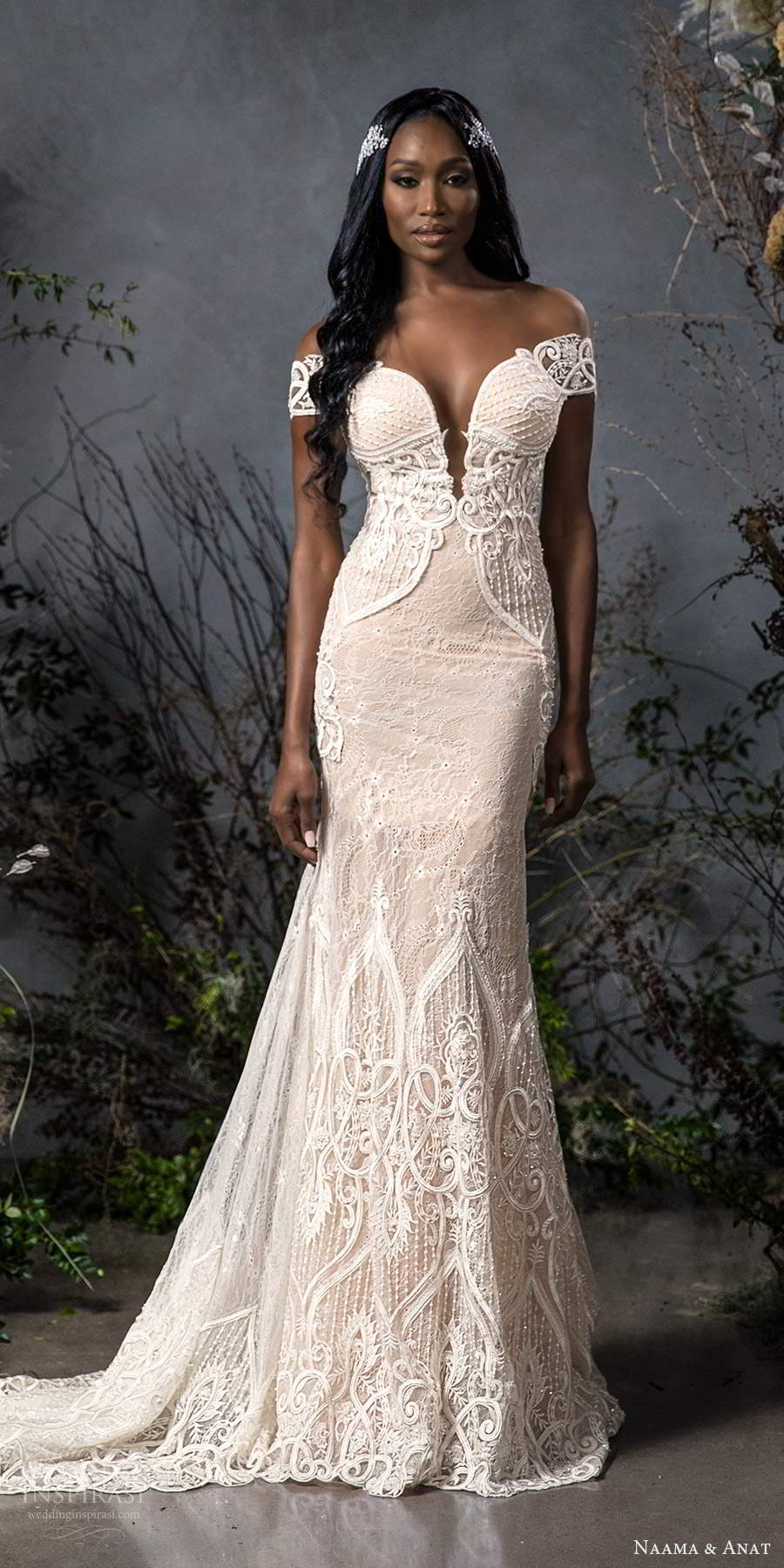 naama anat fall 2020 bridal off shoulder sweetheart neckline fully embellished fit flare wedding dress chapel train illusion back (3) mv naama anat fall 2020 bridal off shoulder sweetheart neckline fully embellished fit flare wedding dress chapel train illusion back (3) mv