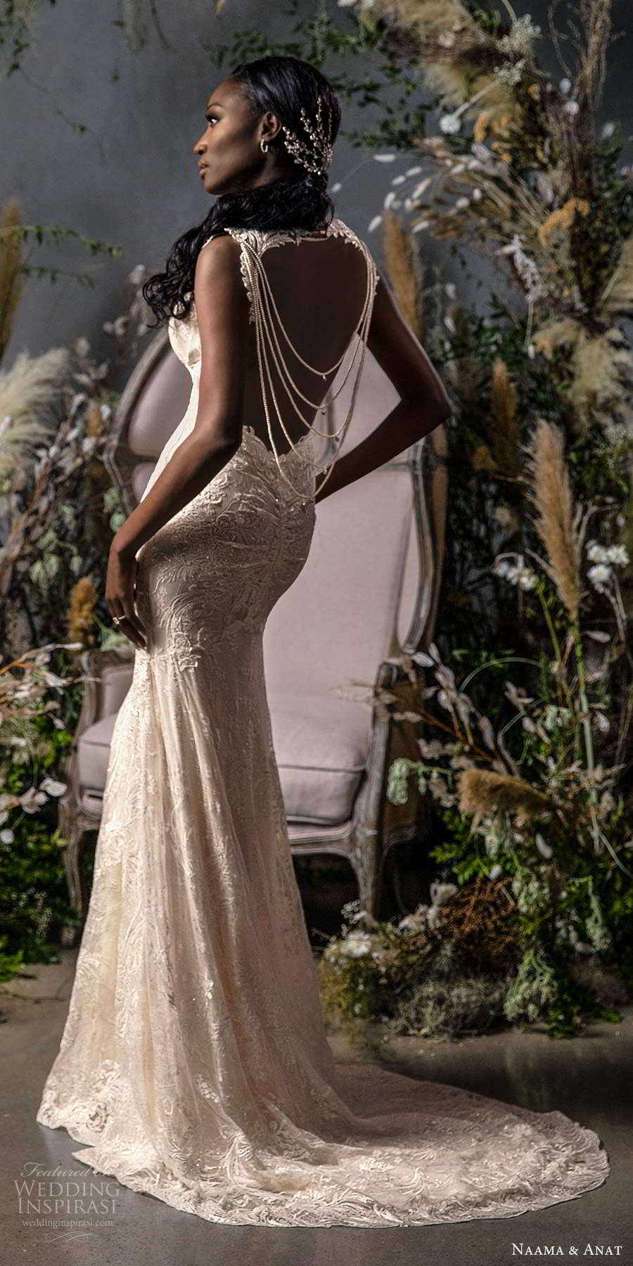 naama anat fall 2020 bridal sleeveless straps sweetheart neckline fully embellished fit flare a line wedding dress sweep train keyhole back (8) bv naama anat fall 2020 bridal sleeveless straps sweetheart neckline fully embellished fit flare a line wedding dress sweep train keyhole back (8) bv