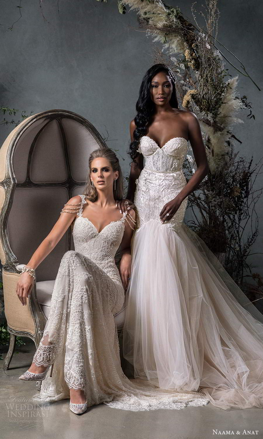 naama anat fall 2020 bridal strapless sweetheart neckline fully embellished fit flare mermaid wedding dress chapel train blush (11) fv naama anat fall 2020 bridal strapless sweetheart neckline fully embellished fit flare mermaid wedding dress chapel train blush (11) fv