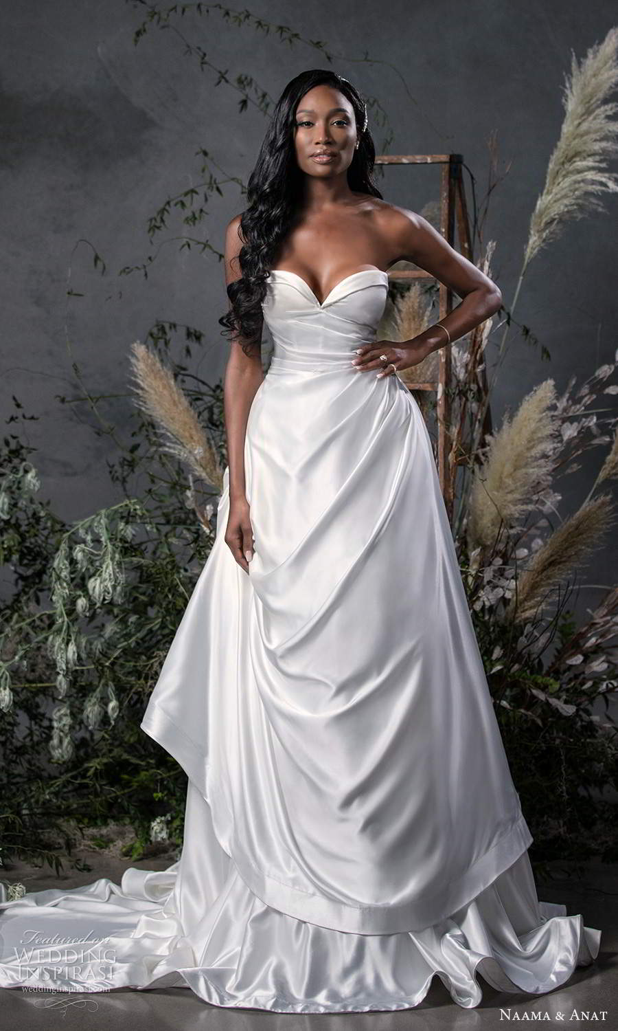 naama anat fall 2020 bridal strapless sweetheart neckline minimalist clean a line ball gown wedding dress chapel train (10) mv naama anat fall 2020 bridal strapless sweetheart neckline minimalist clean a line ball gown wedding dress chapel train (10) mv