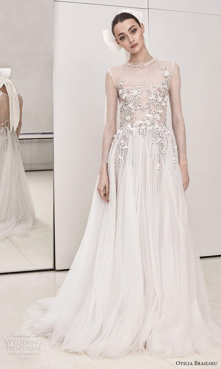 otilia brailoiu spring 2020 bridal illusion sleeves jewel neckline sheer embellished bodice a line ball gown wedding dress chapel train (27) mv otilia brailoiu spring 2020 bridal illusion sleeves jewel neckline sheer embellished bodice a line ball gown wedding dress chapel train (27) mv