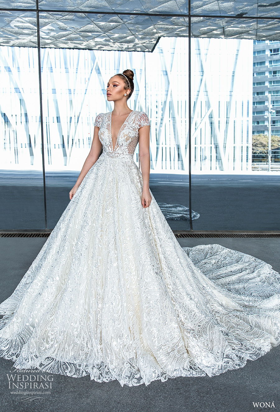 wona 2020 diva bridal cap sleeves deep v neck full embellishment elegant glamorous a line wedding dress keyhole back chapel train (22) mv wona 2020 diva bridal cap sleeves deep v neck full embellishment elegant glamorous a line wedding dress keyhole back chapel train (22) mv