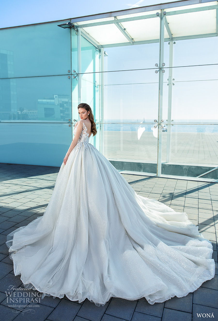 wona 2020 diva bridal long sheer sleeves illusion bateau sweetheart neckline heavily embellished bodice princess ball gown a line wedding dress v back chapel train (14) bv wona 2020 diva bridal long sheer sleeves illusion bateau sweetheart neckline heavily embellished bodice princess ball gown a line wedding dress v back chapel train (14) bv
