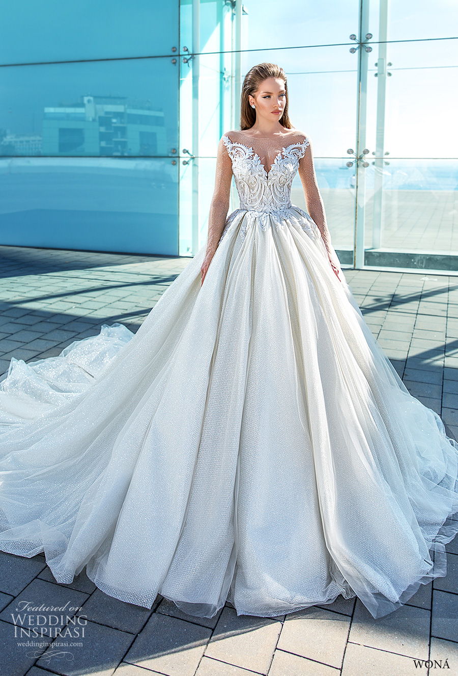 wona 2020 diva bridal long sheer sleeves illusion bateau sweetheart neckline heavily embellished bodice princess ball gown a line wedding dress v back chapel train (14) mv wona 2020 diva bridal long sheer sleeves illusion bateau sweetheart neckline heavily embellished bodice princess ball gown a line wedding dress v back chapel train (14) mv