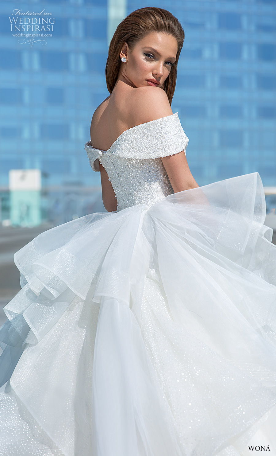 wona 2020 diva bridal off the shoulder sweetheart neckline heavily embellished bodice tiered skirt princess ball gown a line wedding dress mid back chapel train (7) bv wona 2020 diva bridal off the shoulder sweetheart neckline heavily embellished bodice tiered skirt princess ball gown a line wedding dress mid back chapel train (7) bv