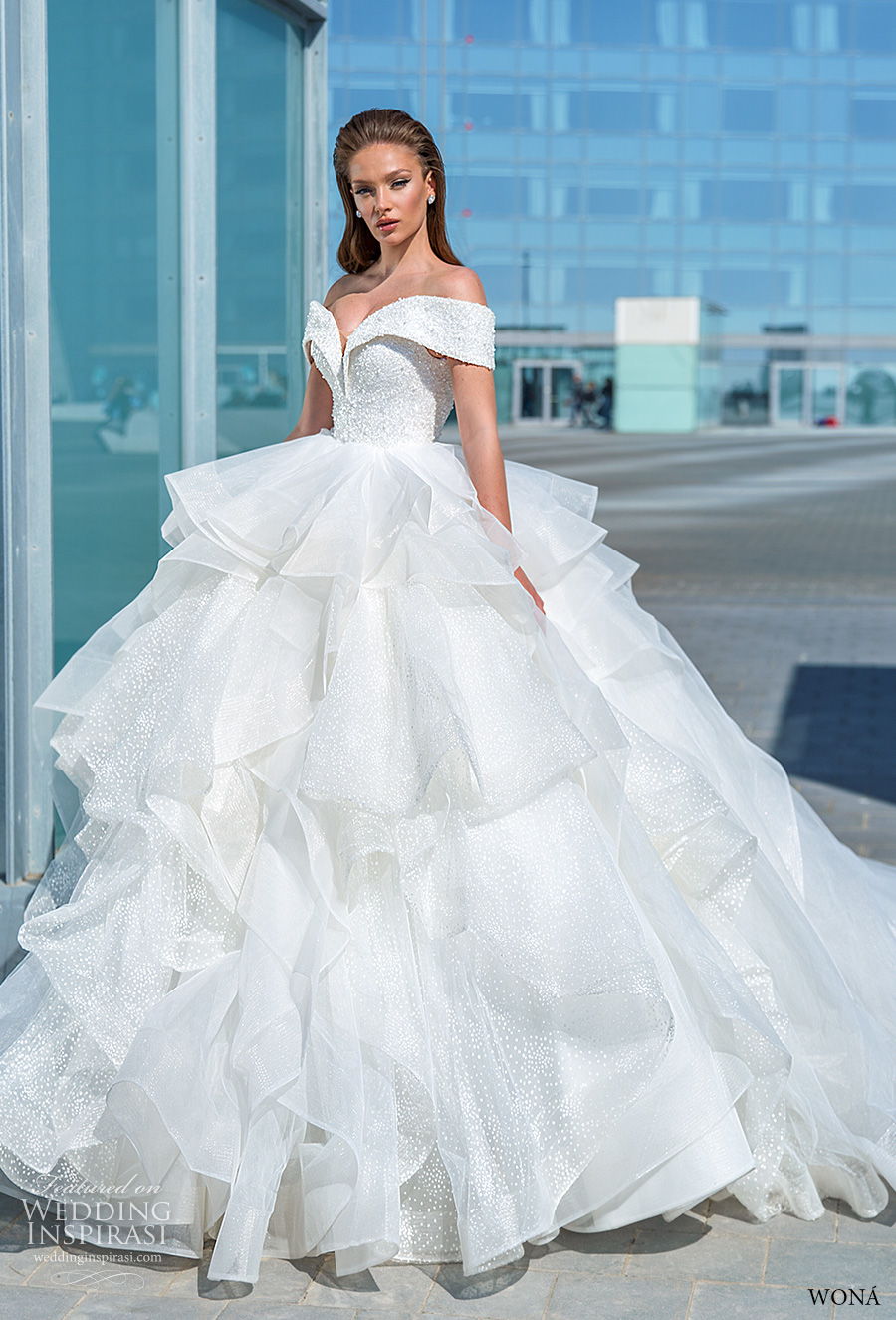 wona 2020 diva bridal off the shoulder sweetheart neckline heavily embellished bodice tiered skirt princess ball gown a line wedding dress mid back chapel train (7) mv wona 2020 diva bridal off the shoulder sweetheart neckline heavily embellished bodice tiered skirt princess ball gown a line wedding dress mid back chapel train (7) mv