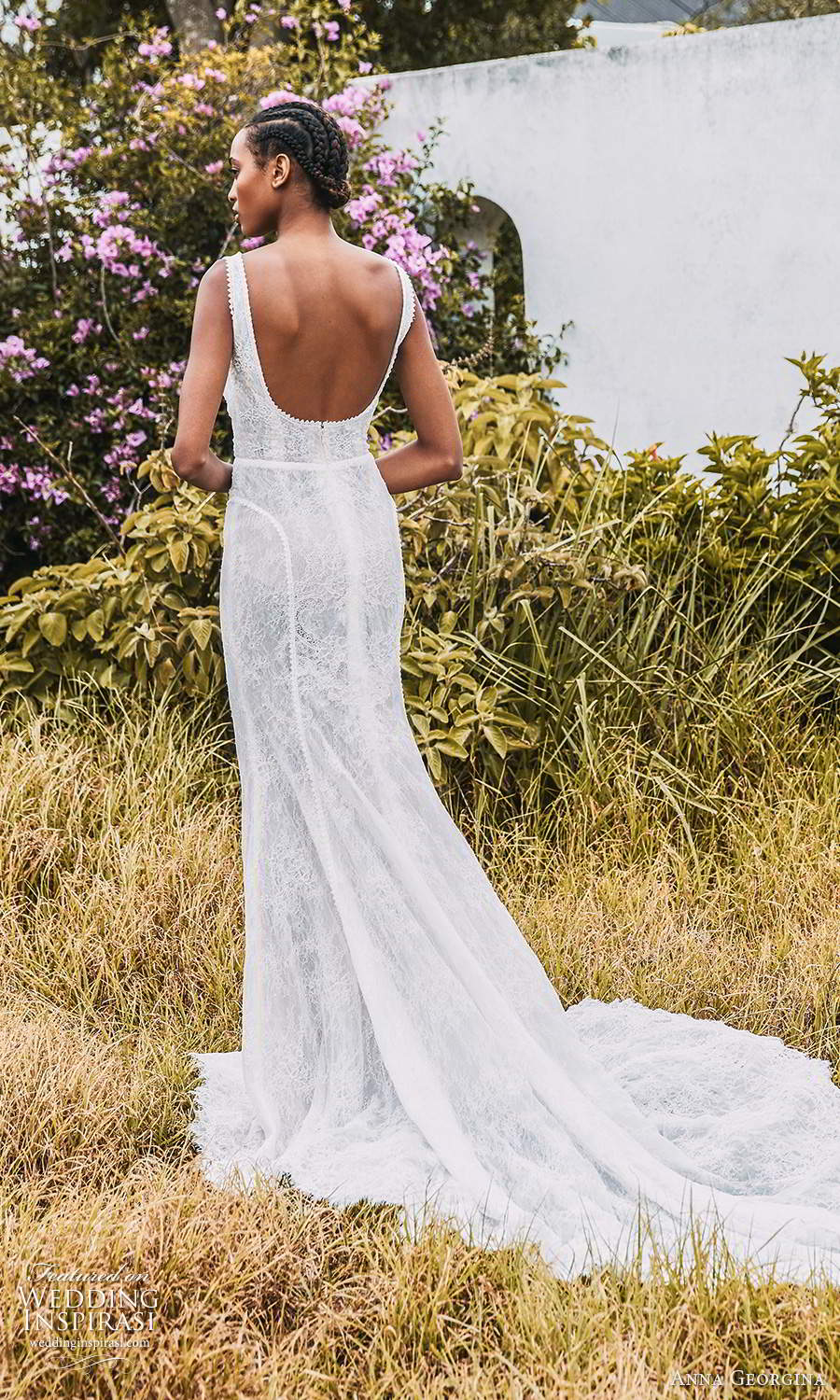 anna georgina 2021 bridal romance sleeveless straps scoop square neckline fully embellished fit flare mermaid wedding dress chapel train (13) bv