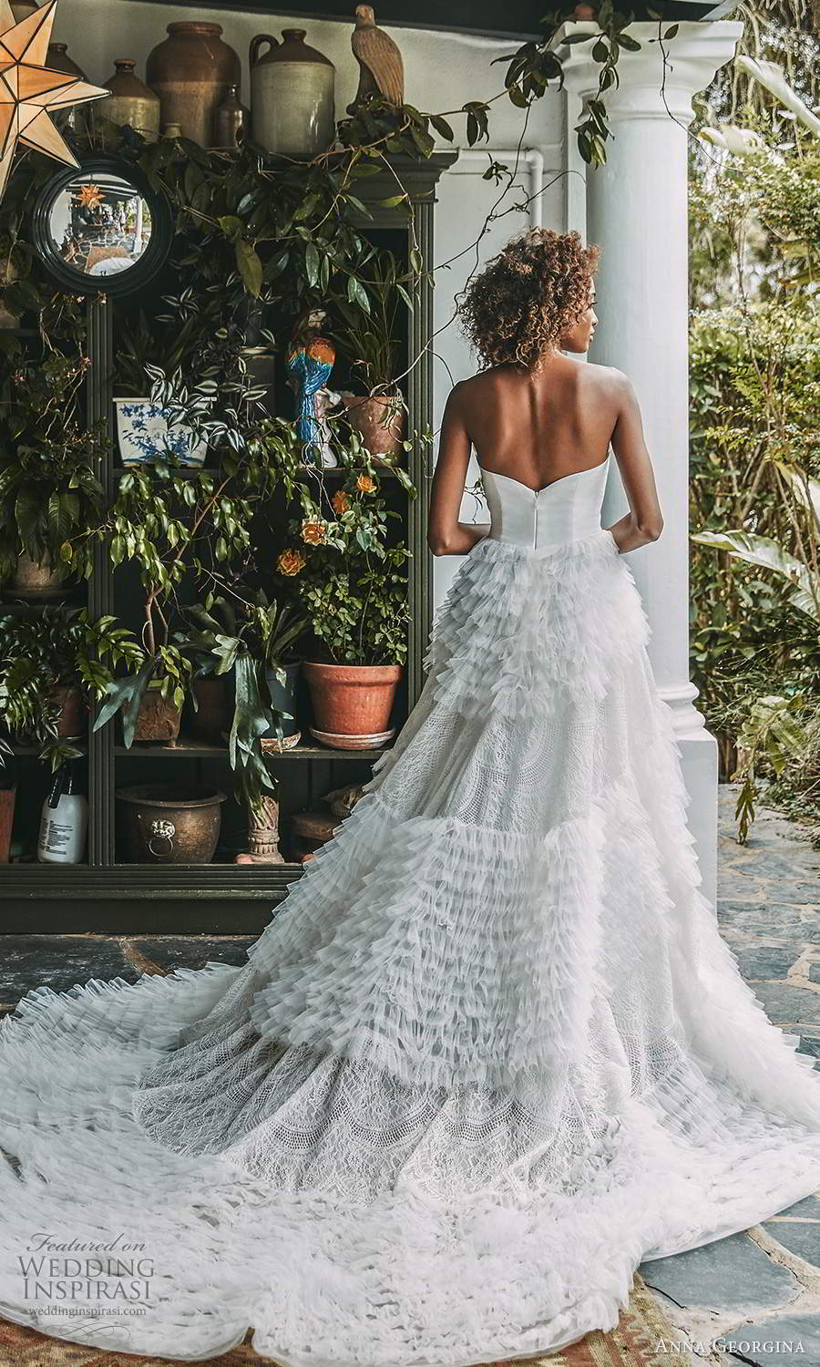 anna georgina 2021 bridal romance strapless sweetheart neckline embellished ruffle skirt a line ball gown wedding dress chapel train (2) bv anna georgina 2021 bridal romance strapless sweetheart neckline embellished ruffle skirt a line ball gown wedding dress chapel train (2) bv