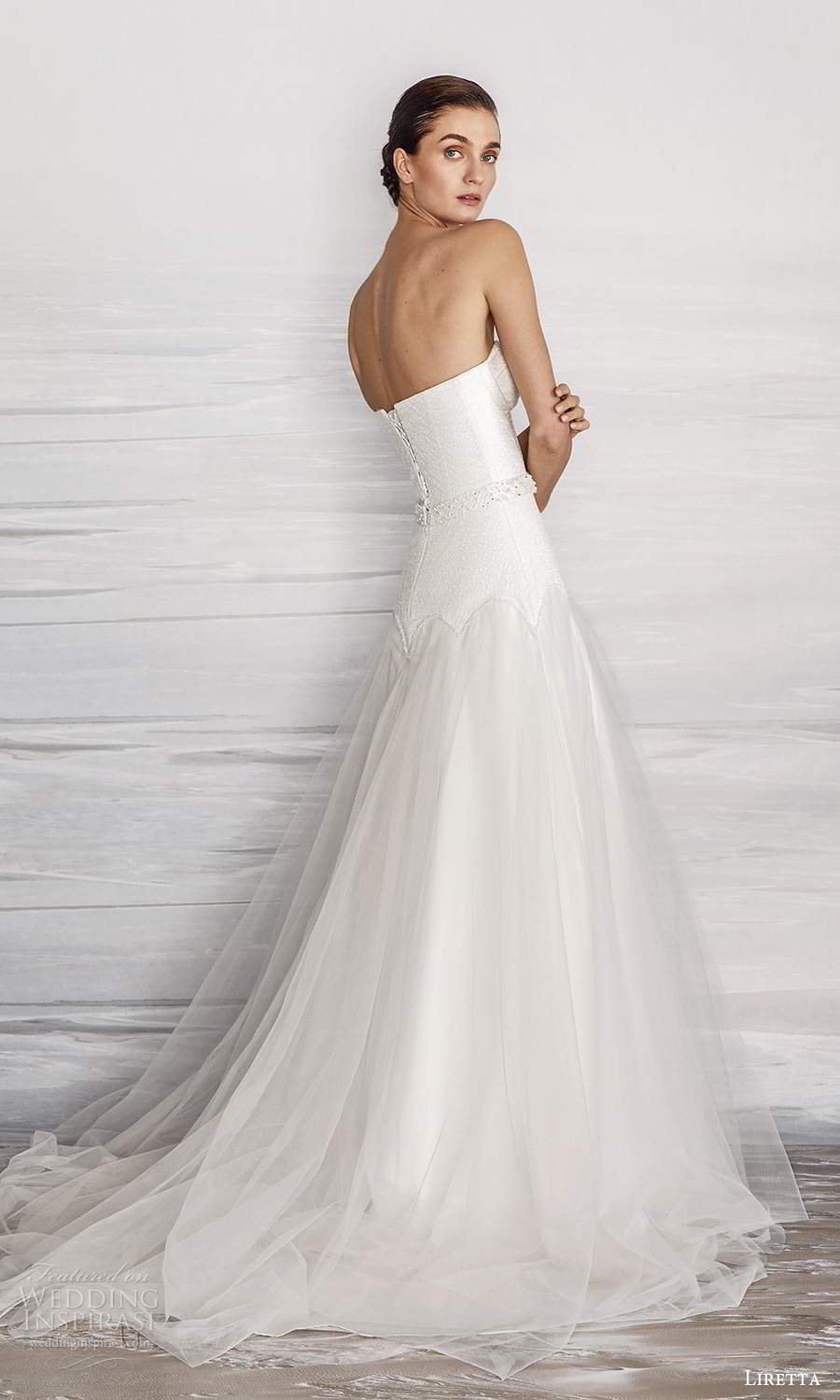 liretta 2021 bridal strapless sweetheart clean minimalist a line wedding dress chapel train (9) bv