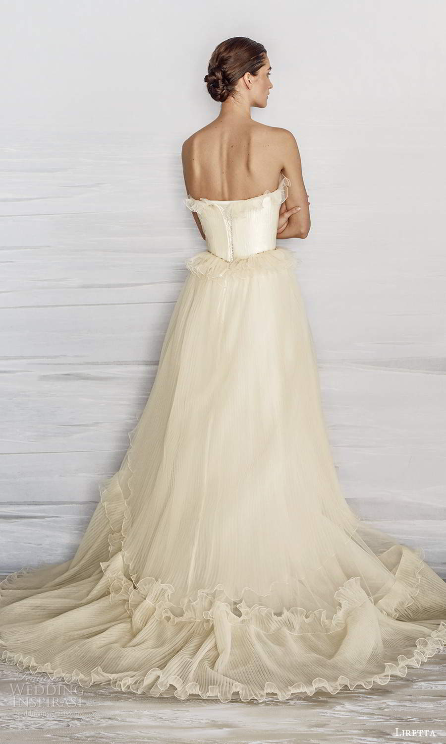 liretta 2021 bridal straplress sweetheart neckline ruffle bodice a line ball gown wedding dress chapel train (10) bv liretta 2021 bridal straplress sweetheart neckline ruffle bodice a line ball gown wedding dress chapel train (10) bv
