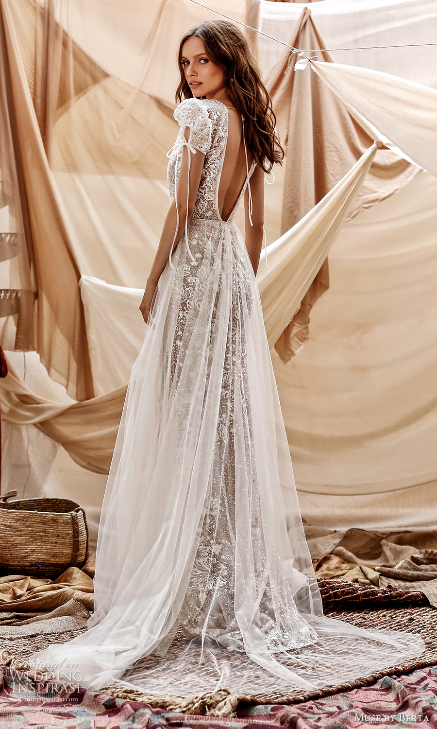 muse by berta spring 2021 bridal short puff sleeves plungin v neckline fully embellished sheath wedding dress chapel train v back (11) bv muse by berta spring 2021 bridal short puff sleeves plungin v neckline fully embellished sheath wedding dress chapel train v back (11) bv