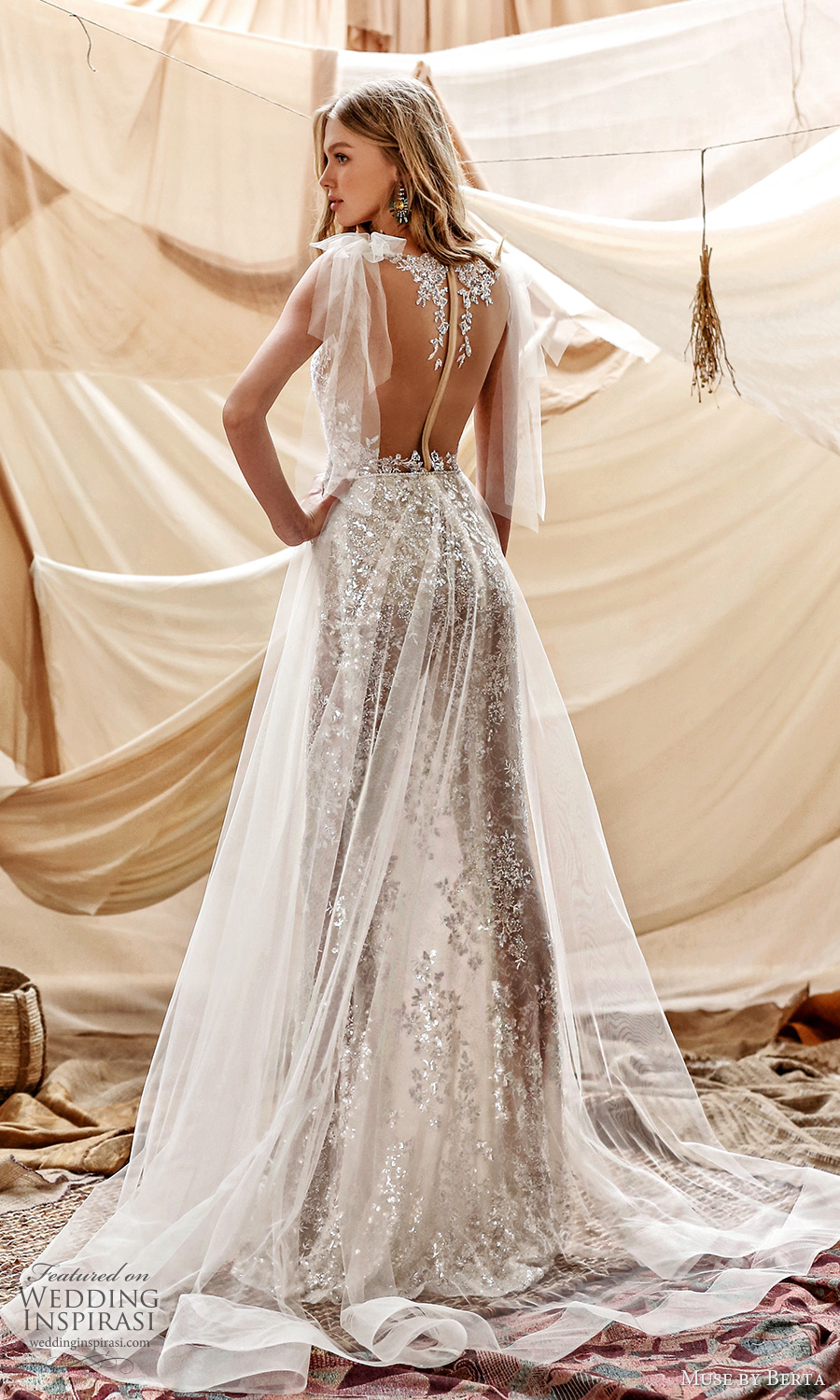 muse by berta spring 2021 bridal sleeveless sheer straps plunging v neckline fullyembellished sheath wedding dress sheer a line overskirt chapel train illusion back (9) mv muse by berta spring 2021 bridal sleeveless sheer straps plunging v neckline fullyembellished sheath wedding dress sheer a line overskirt chapel train illusion back (9) mv