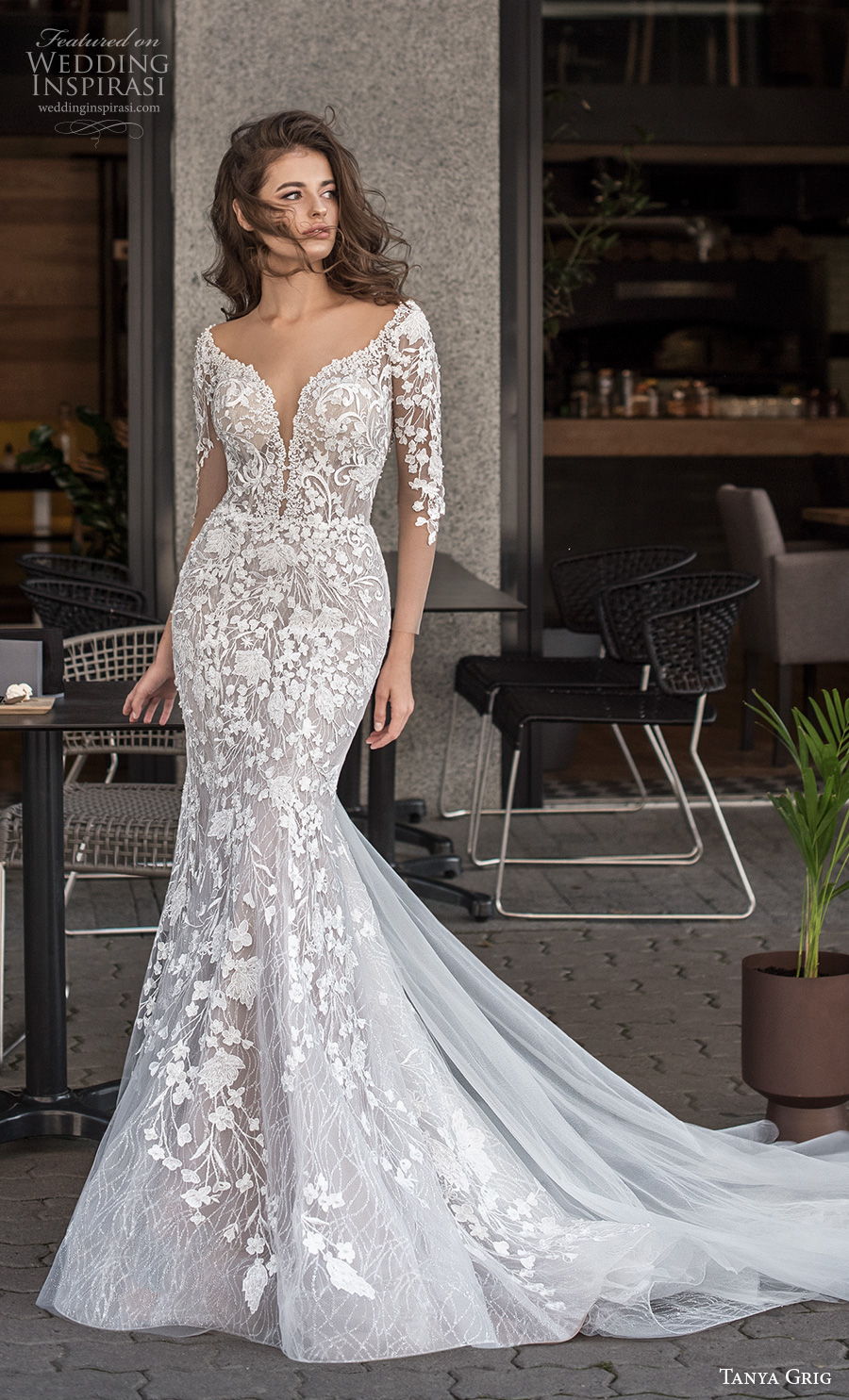 tanya grig 2021 bridal illusion half sleeves deep plunging sweetheart neckline full embellishment elegant romantic mermaid wedding dress keyhole low back chapel train (5) mv tanya grig 2021 bridal illusion half sleeves deep plunging sweetheart neckline full embellishment elegant romantic mermaid wedding dress keyhole low back chapel train (5) mv