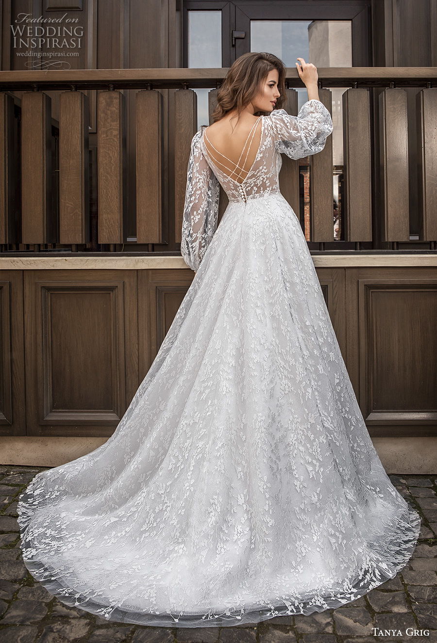 tanya grig 2021 bridal long bishop sleeves v neck full embellishment romantic a line wedding dress v back chapel train (15) bv tanya grig 2021 bridal long bishop sleeves v neck full embellishment romantic a line wedding dress v back chapel train (15) bv