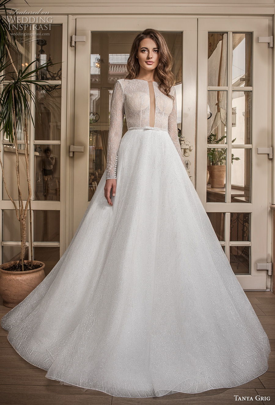 tanya grig 2021 bridal long sleeves ful embelishment plunging keyhole bodice modern chic a line wedding dress v back (16) mv tanya grig 2021 bridal long sleeves ful embelishment plunging keyhole bodice modern chic a line wedding dress v back (16) mv