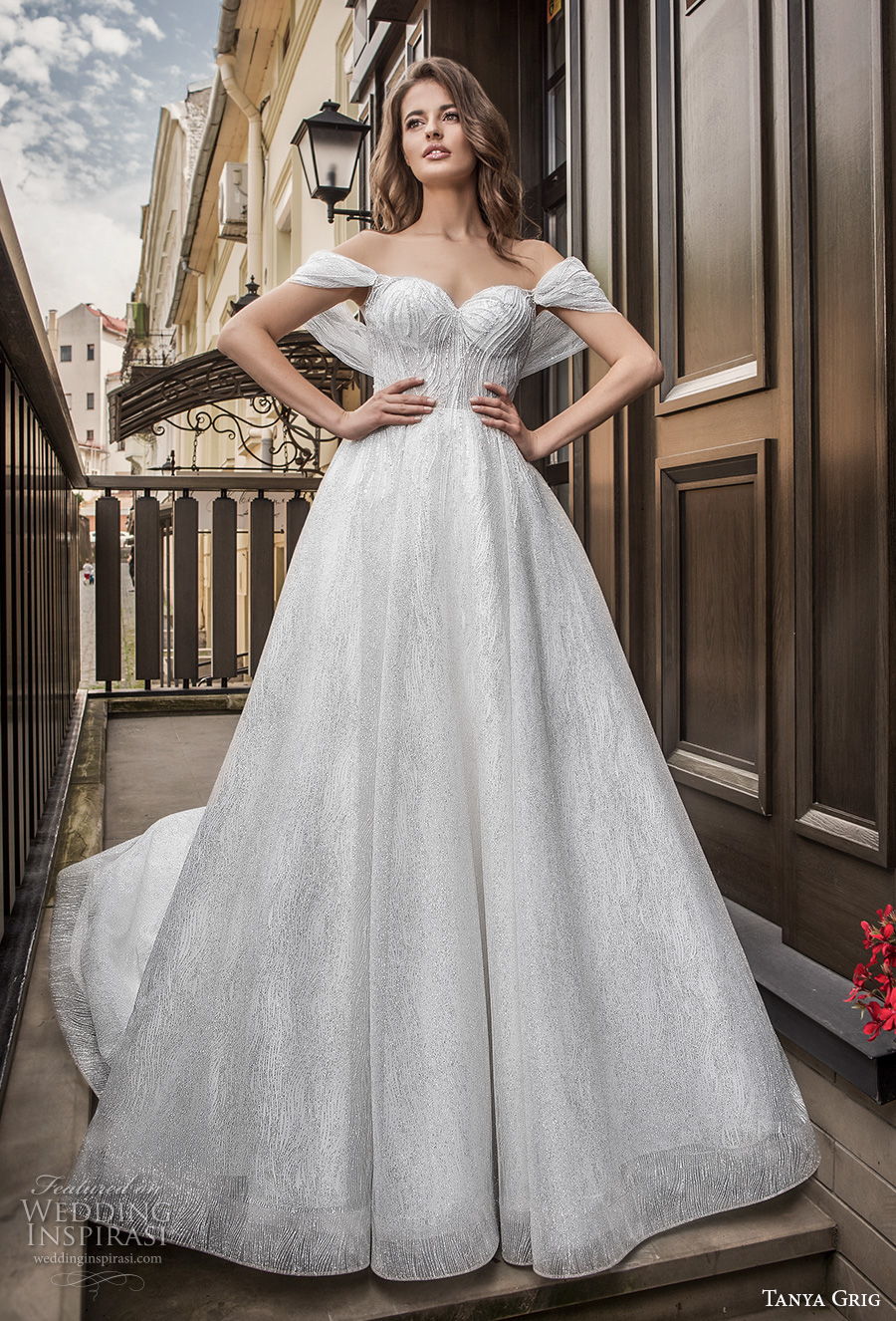 tanya grig 2021 bridal off the shoulder sweetheart neckline light embellishment romantic a line wedding dress sheer v back chapel train (6) mv tanya grig 2021 bridal off the shoulder sweetheart neckline light embellishment romantic a line wedding dress sheer v back chapel train (6) mv