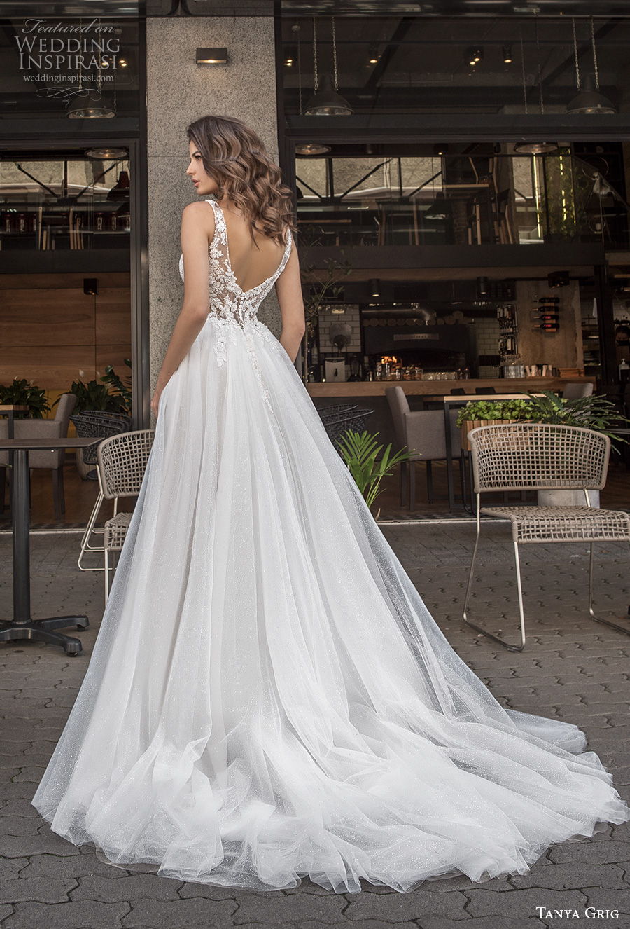 tanya grig 2021 bridal sleeveless thin strap deep sweetheart neckline heavily embellished bodice slit skirt romantic a line wedding dress v back chapel train (17) bv tanya grig 2021 bridal sleeveless thin strap deep sweetheart neckline heavily embellished bodice slit skirt romantic a line wedding dress v back chapel train (17) bv