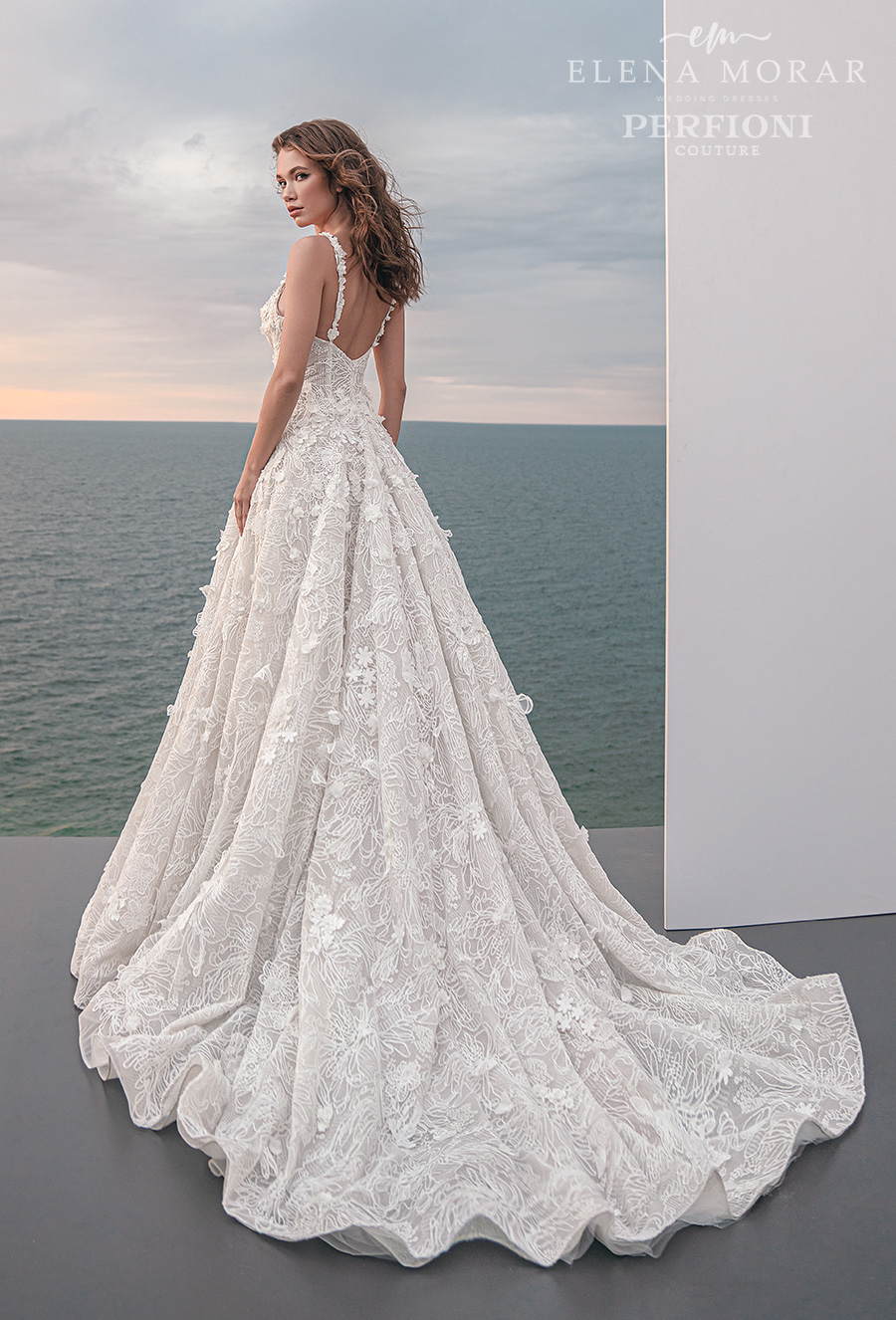 elena morar perfioni 2021 bridal romantic a line wedding gown 5