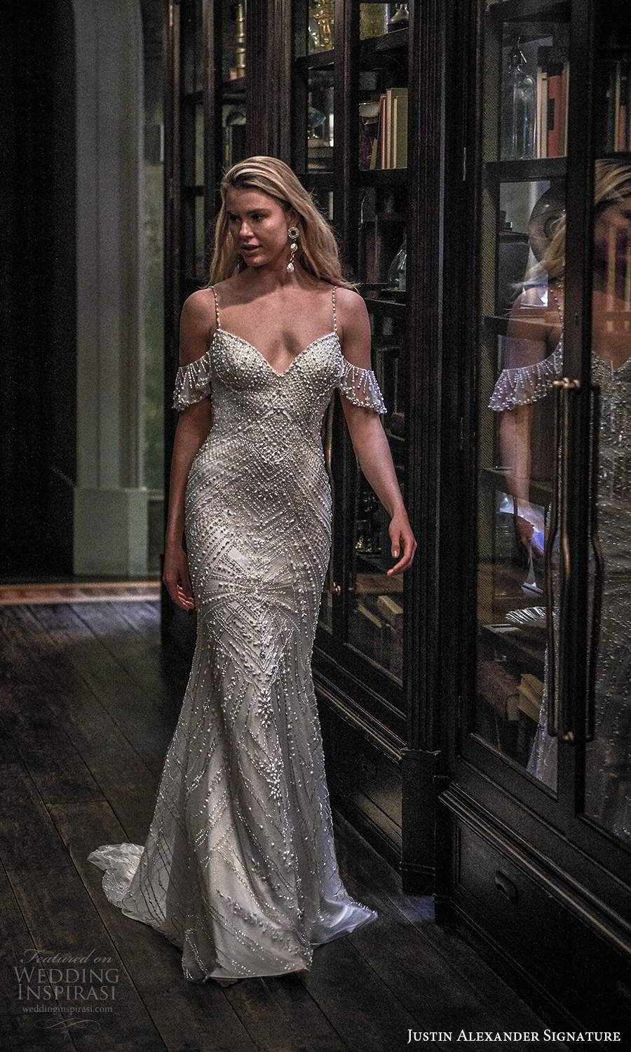 justin alexander spring 2021 bridal cold shoulder straps sweetheart neckline fully embellished sheath wedding dress chapel train (9) fv justin alexander spring 2021 bridal cold shoulder straps sweetheart neckline fully embellished sheath wedding dress chapel train (9) fv