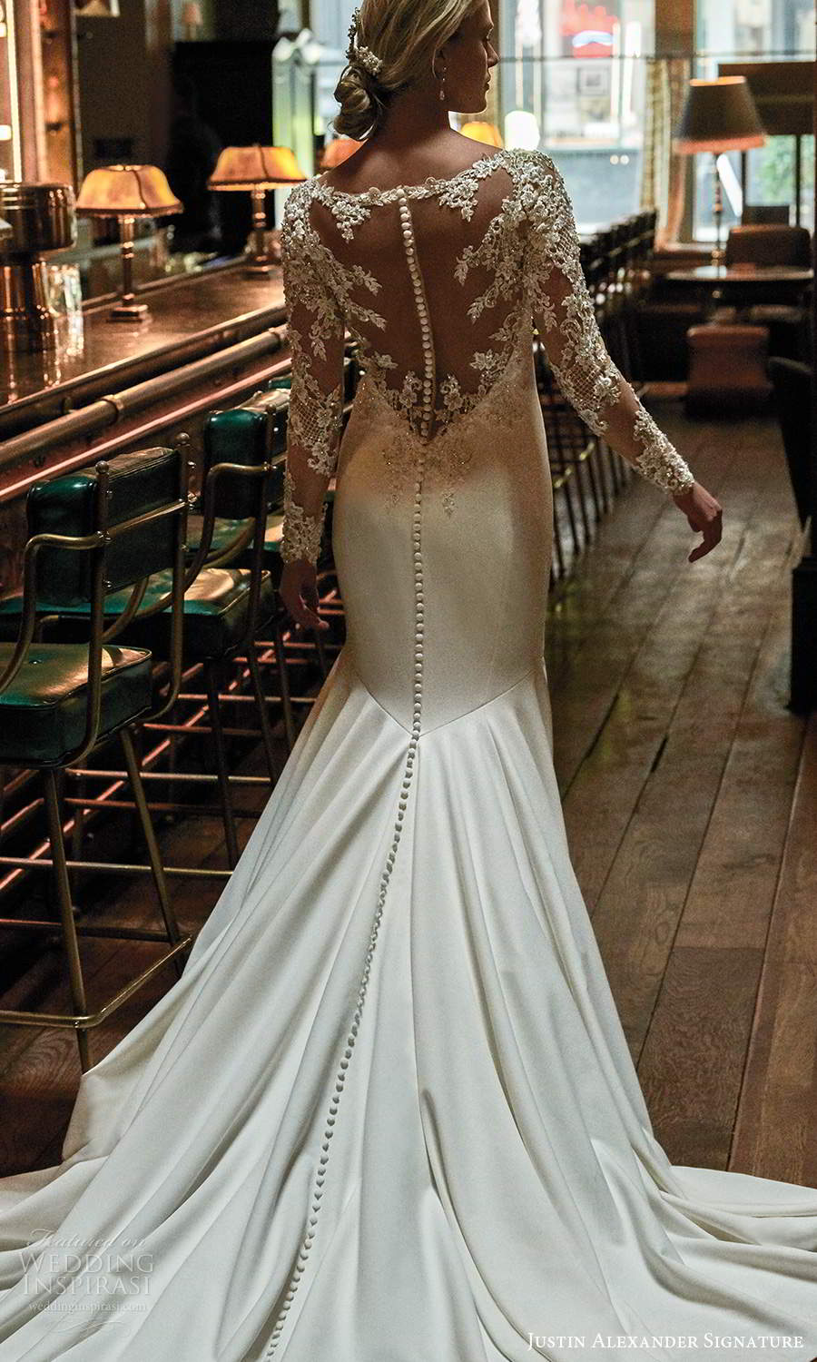 justin alexander spring 2021 bridal illusion long sleeve bateau neckline clean modern fit flare wedding dress chapel train illusion back (11) bv justin alexander spring 2021 bridal illusion long sleeve bateau neckline clean modern fit flare wedding dress chapel train illusion back (11) bv