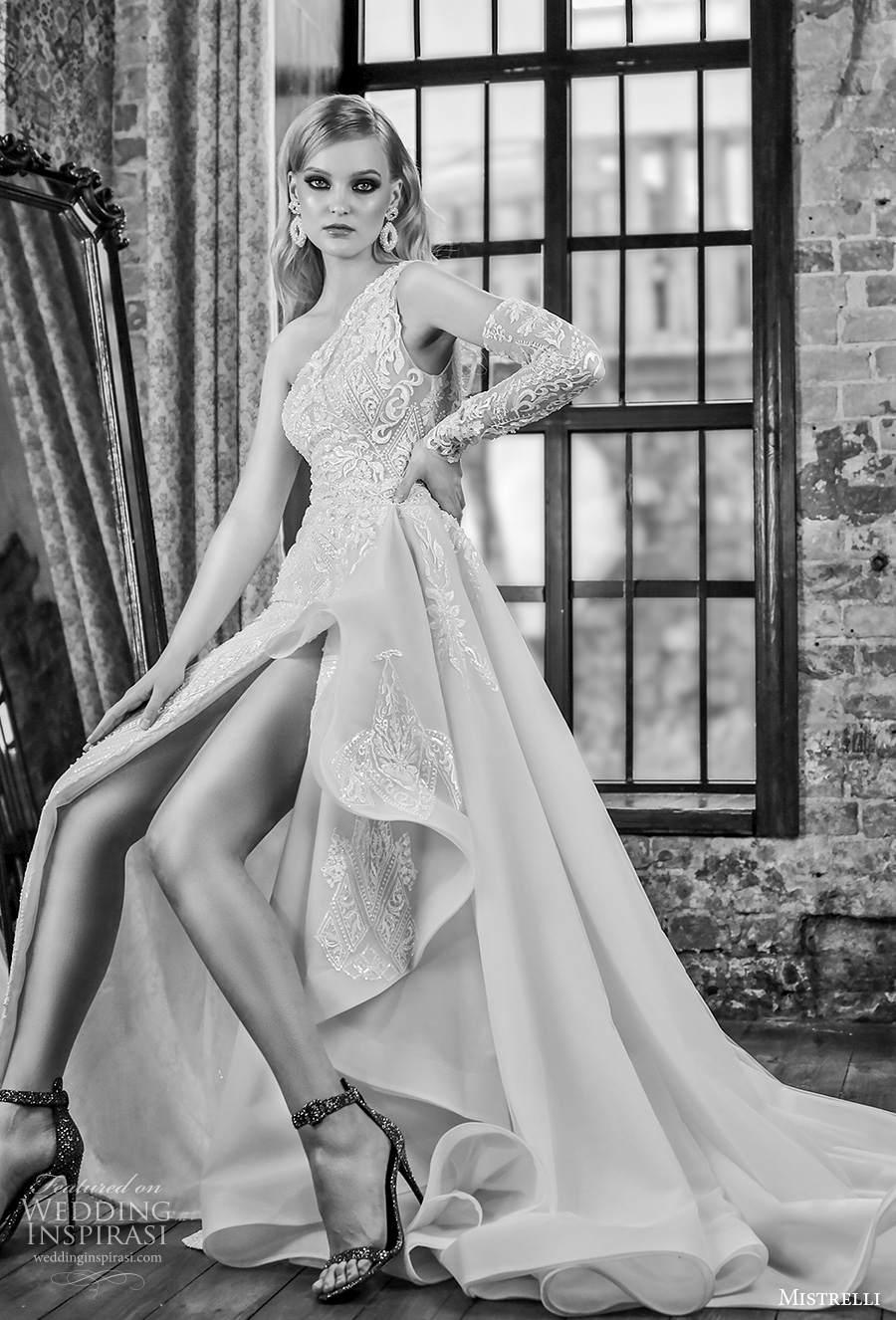 mistrelli 2021 royal drama bridal one shoulder full embellishment slit skirt sexy elegant sheath wedding dress a line overskirt chapel train (14) mv mistrelli 2021 royal drama bridal one shoulder full embellishment slit skirt sexy elegant sheath wedding dress a line overskirt chapel train (14) mv