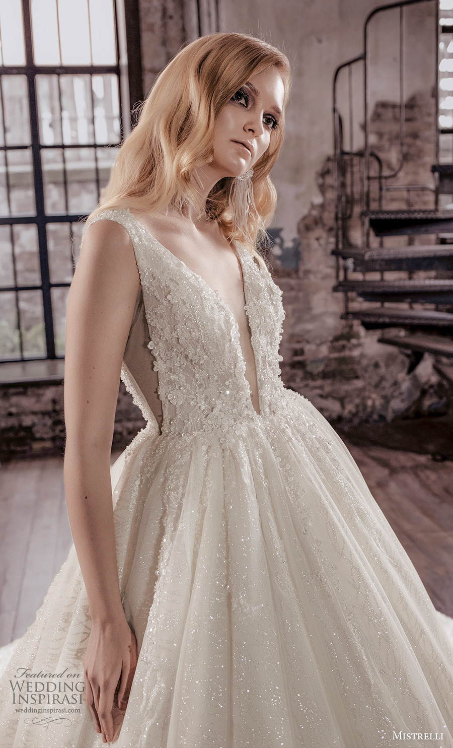 mistrelli 2021 royal drama bridal sleeveless deep v neck heavily embellished bodice romantic ball gown a line weding dress backless low v back chapel train (3) zv mistrelli 2021 royal drama bridal sleeveless deep v neck heavily embellished bodice romantic ball gown a line weding dress backless low v back chapel train (3) zv