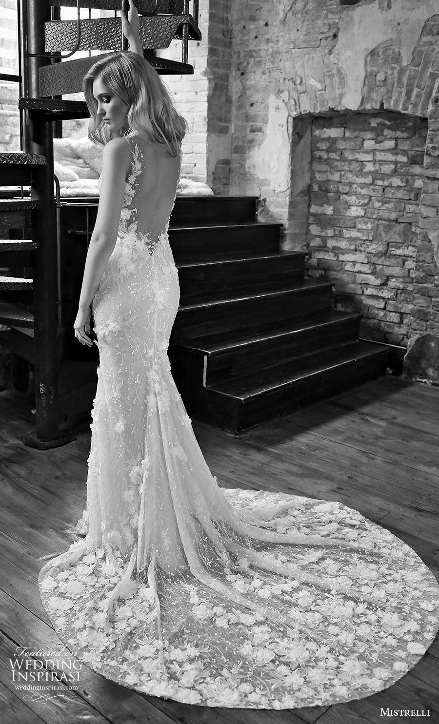 mistrelli 2021 royal drama bridal sleeveless thin strap deep plunging v neck full embellishment glamorous elegant sheath wedding dress backless low back medium train (4) bv mistrelli 2021 royal drama bridal sleeveless thin strap deep plunging v neck full embellishment glamorous elegant sheath wedding dress backless low back medium train (4) bv