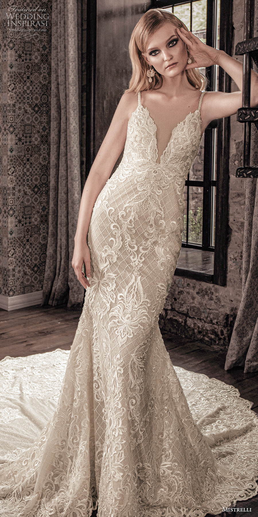 mistrelli 2021 royal drama bridal sleeveless thin strap diamond neckline full embellishment elegant fit and flare sheath wedding dress embellished cowl back chapel train (11) lv mistrelli 2021 royal drama bridal sleeveless thin strap diamond neckline full embellishment elegant fit and flare sheath wedding dress embellished cowl back chapel train (11) lv