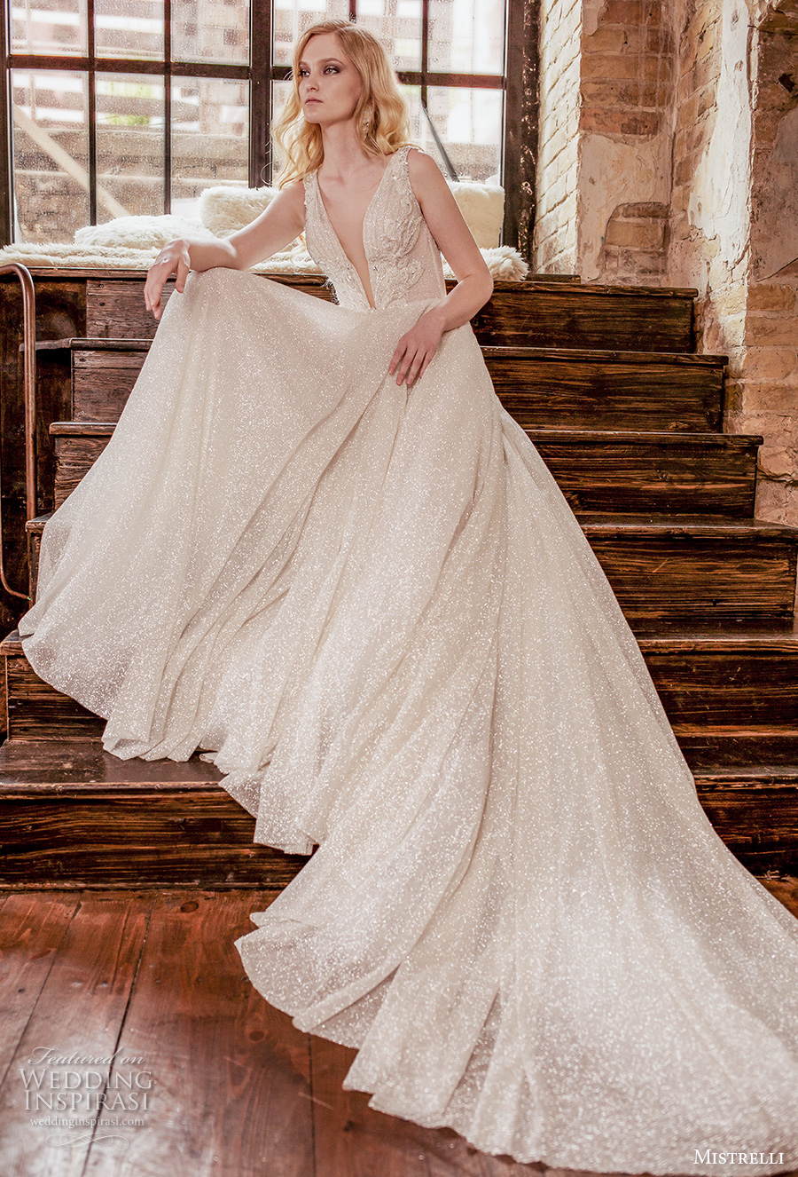 mistrelli 2021 royal drama bridal sleeveless with strap deep plunging v neck full embellishment glamorous a line wedding dress embellished back chapel train (8) mv mistrelli 2021 royal drama bridal sleeveless with strap deep plunging v neck full embellishment glamorous a line wedding dress embellished back chapel train (8) mv