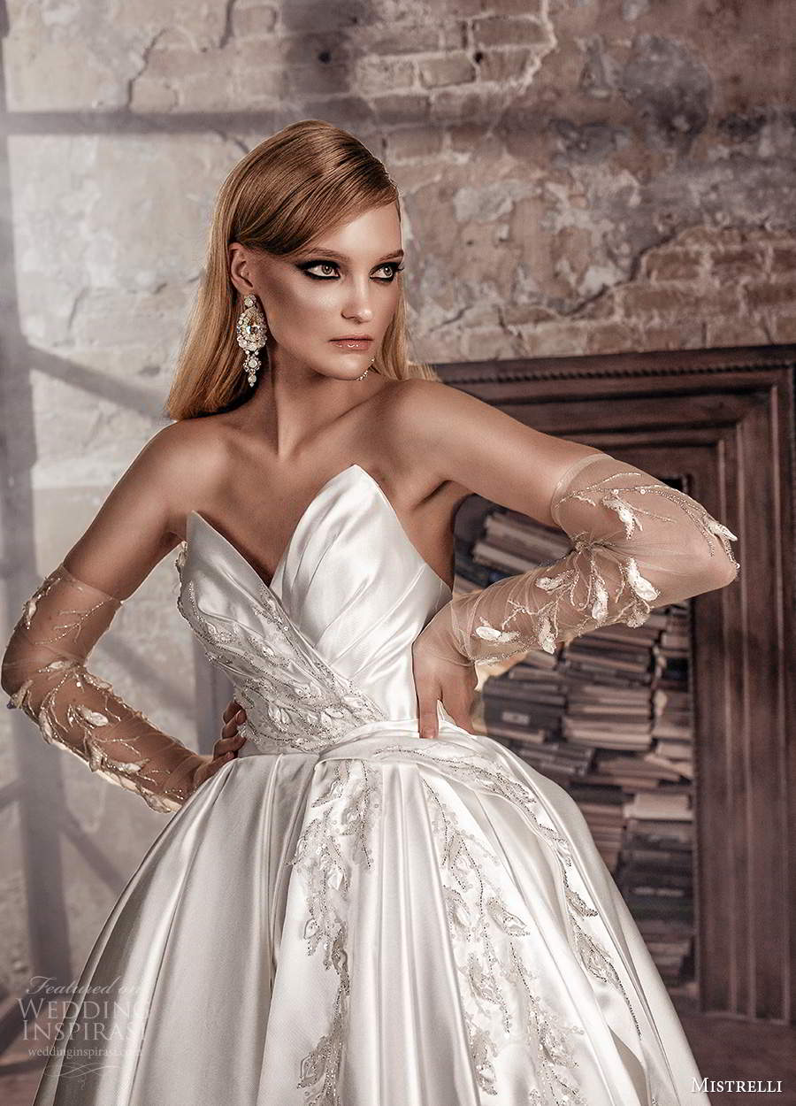 mistrelli 2021 royal drama bridal strapless sweetheart neckline ruched bodice embellished a line ball gown wedding dress chapel train (16) zv mistrelli 2021 royal drama bridal strapless sweetheart neckline ruched bodice embellished a line ball gown wedding dress chapel train (16) zv