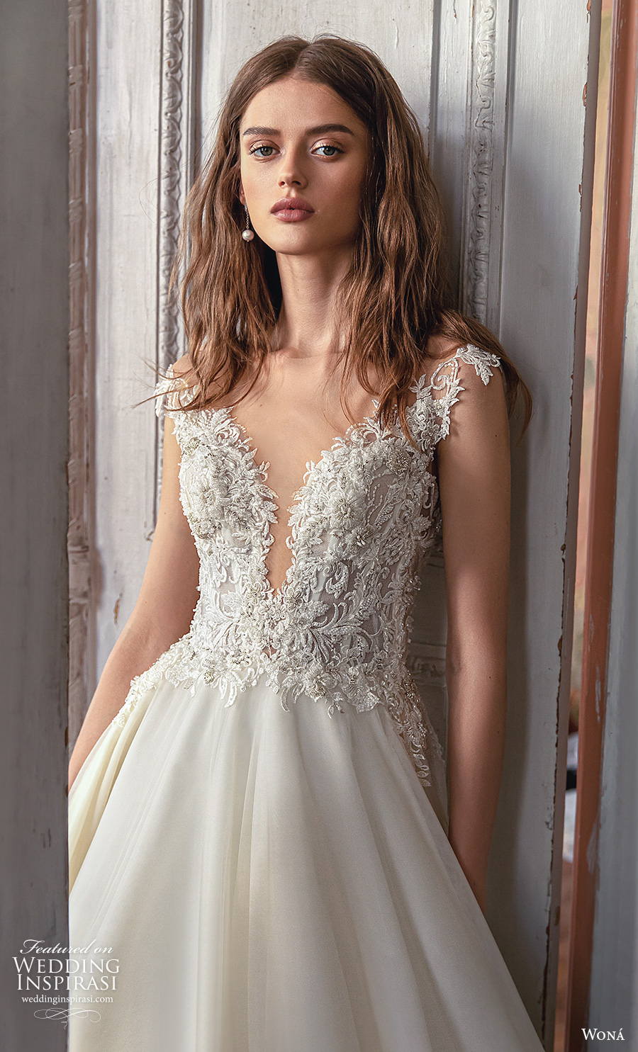 wona concept 2021 romance bridal sleeveless v neck heavily embellished bodice romantic a  line wedding dress sheer button v back royal train (9) zv