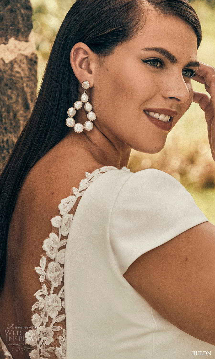 bhldn 2020 bridal plus size short sleeves v neckline clean minimalist modified a line wedding dress chapel train (23) zbv bhldn 2020 bridal plus size short sleeves v neckline clean minimalist modified a line wedding dress chapel train (23) zbv