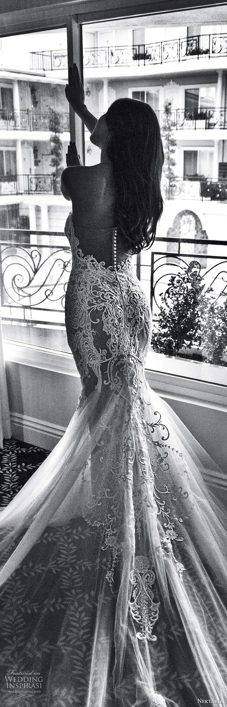 nektaria 2020 bridal strapless sweetheart neckline fully embellished lace fit flare mermaid wedding dress chapel train (2) lv nektaria 2020 bridal strapless sweetheart neckline fully embellished lace fit flare mermaid wedding dress chapel train (2) lv