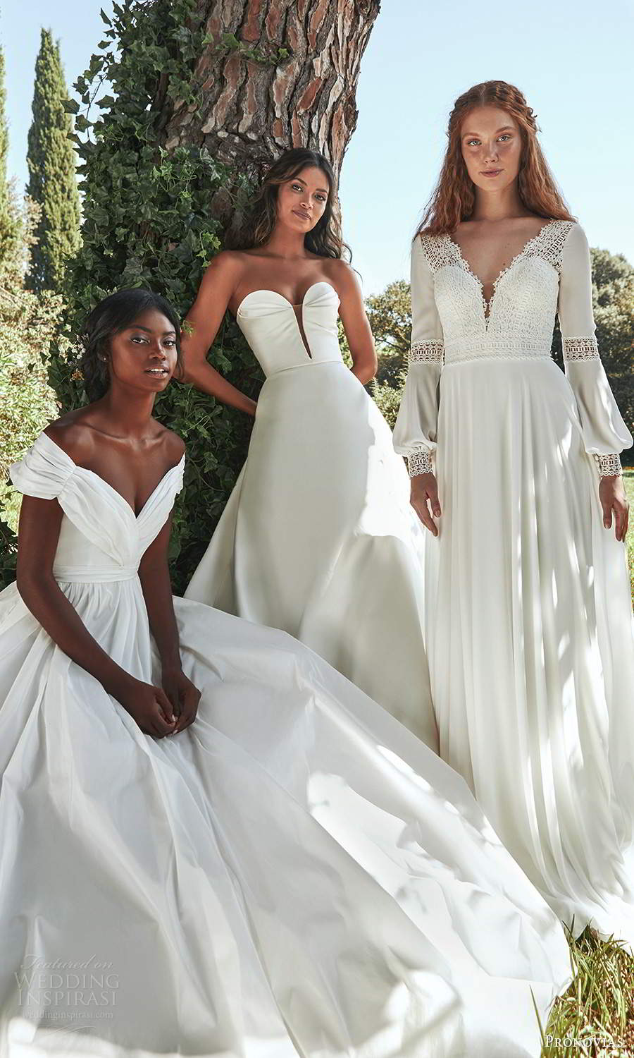 pronovias 2021 eco bridal clean minimalist eco friendly wedding dresses (5) mv