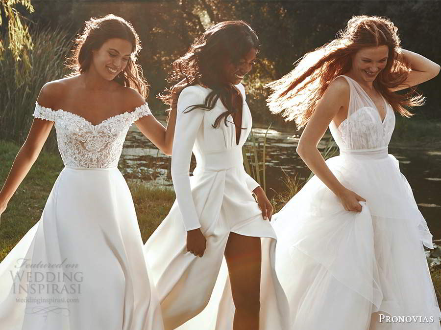 pronovias 2021 eco bridal clean minimalist eco friendly wedding dresses (7) mv