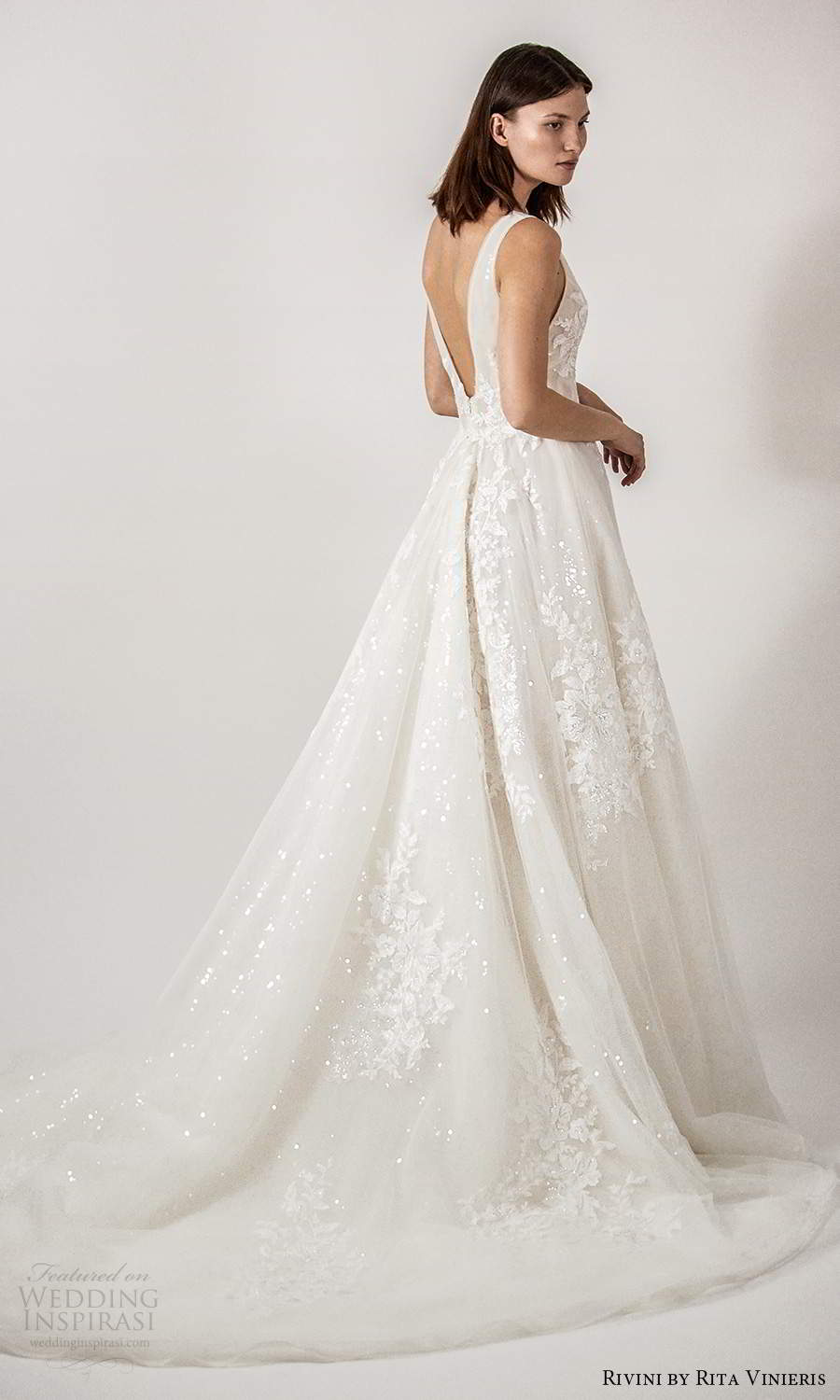 rivini rita vinieris spring 2021 bridal sleeveless thick straps v neckline embellished a line ball gown wedding dress (7) bv rivini rita vinieris spring 2021 bridal sleeveless thick straps v neckline embellished a line ball gown wedding dress (7) bv
