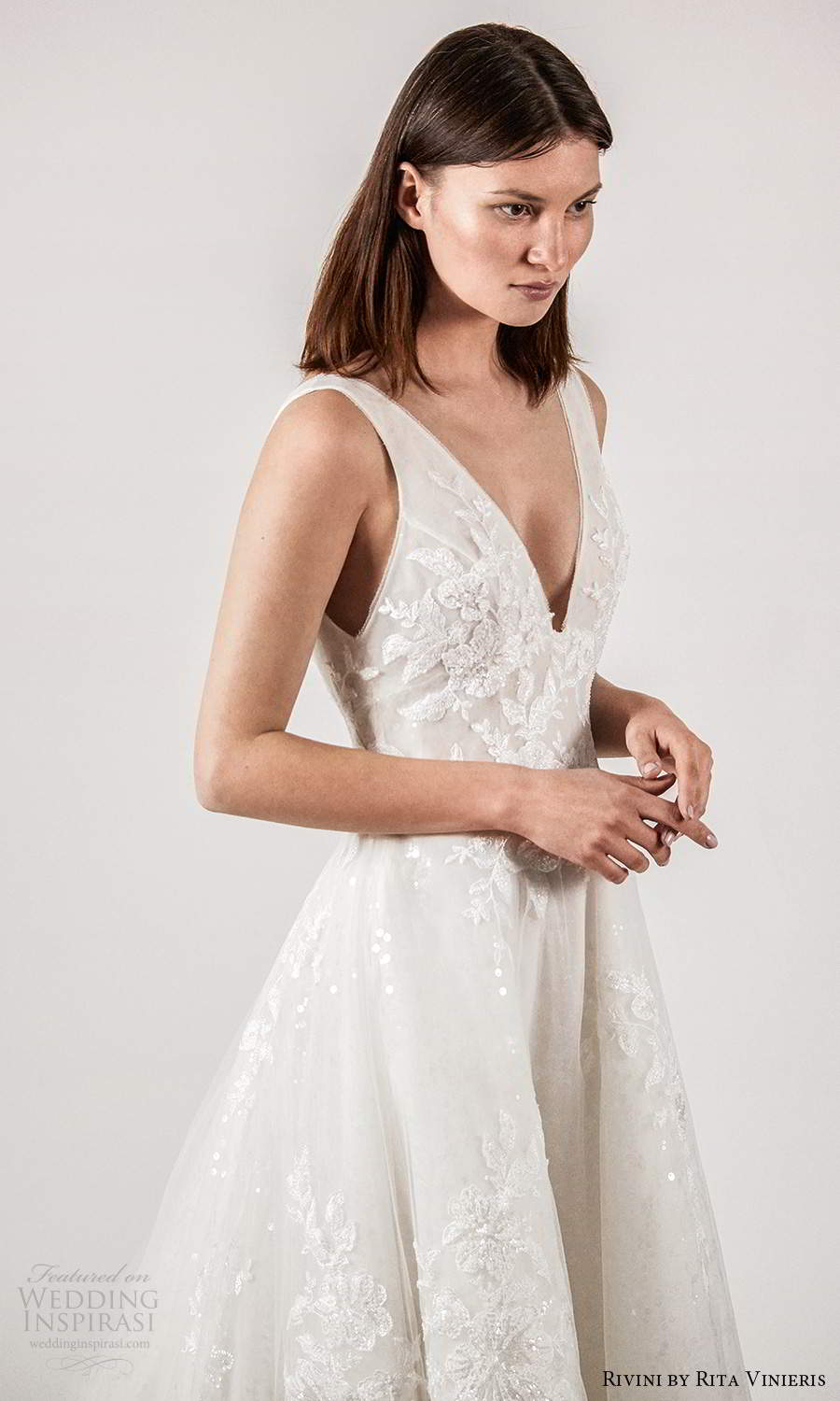 rivini rita vinieris spring 2021 bridal sleeveless thick straps v neckline embellished a line ball gown wedding dress (7) mv rivini rita vinieris spring 2021 bridal sleeveless thick straps v neckline embellished a line ball gown wedding dress (7) mv