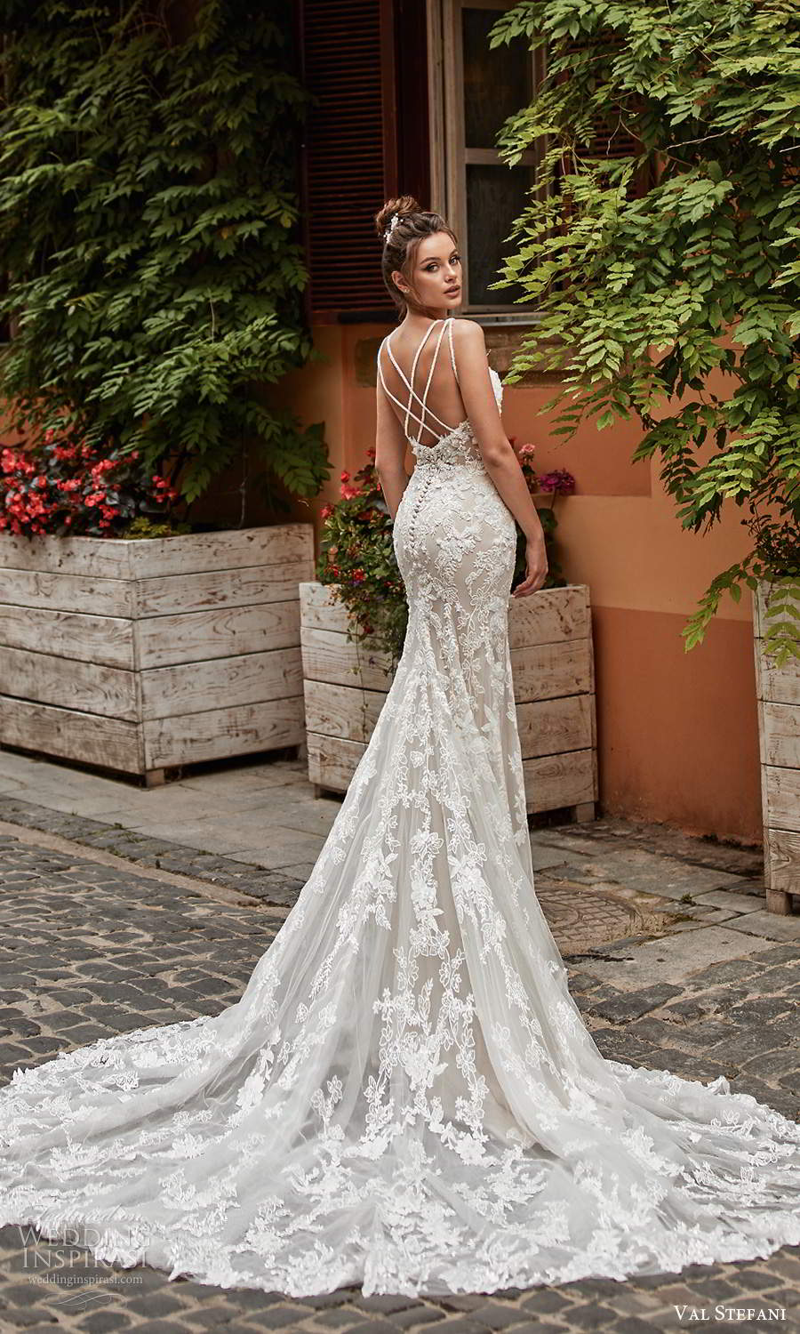 val stefani spring 2021 bridal sleeveless double straps sweetheart neckline fully embellished fit flare mermaid wedding dress chapel train (1) bv