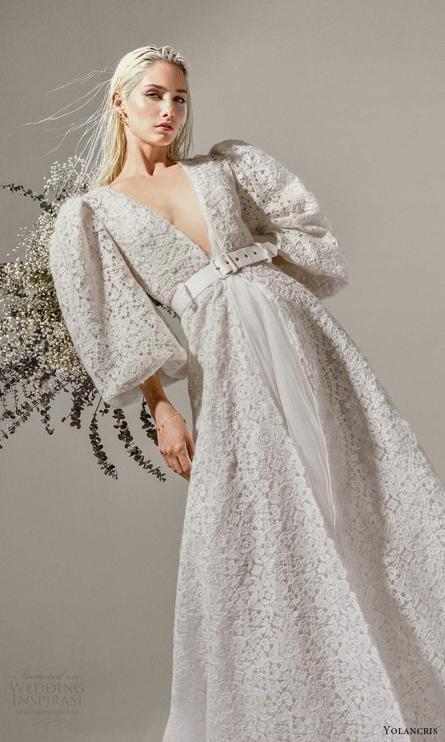 yolancris 2021 bridal 3 quarter puff sleeves plunging v neckline fully embellished lace a line wedding dress (4) mv yolancris 2021 bridal 3 quarter puff sleeves plunging v neckline fully embellished lace a line wedding dress (4) mv