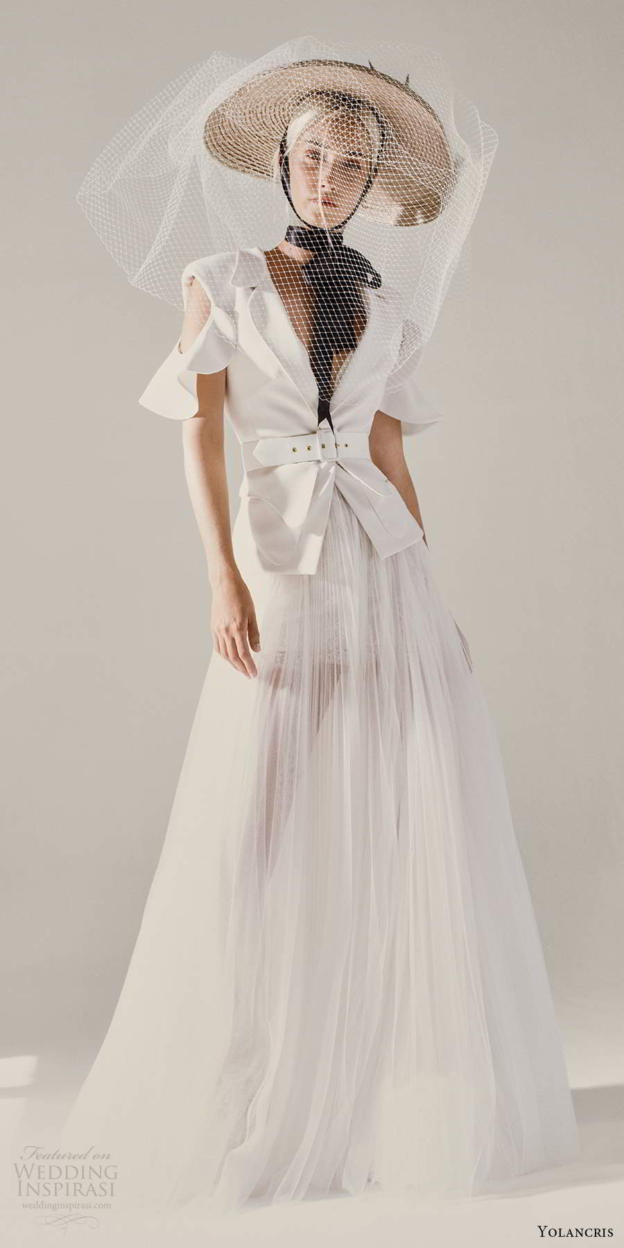 yolancris 2021 bridal cold shoulder collar v neckline jacket sheer a line skirt two piece wedding dress (24) mv yolancris 2021 bridal cold shoulder collar v neckline jacket sheer a line skirt two piece wedding dress (24) mv