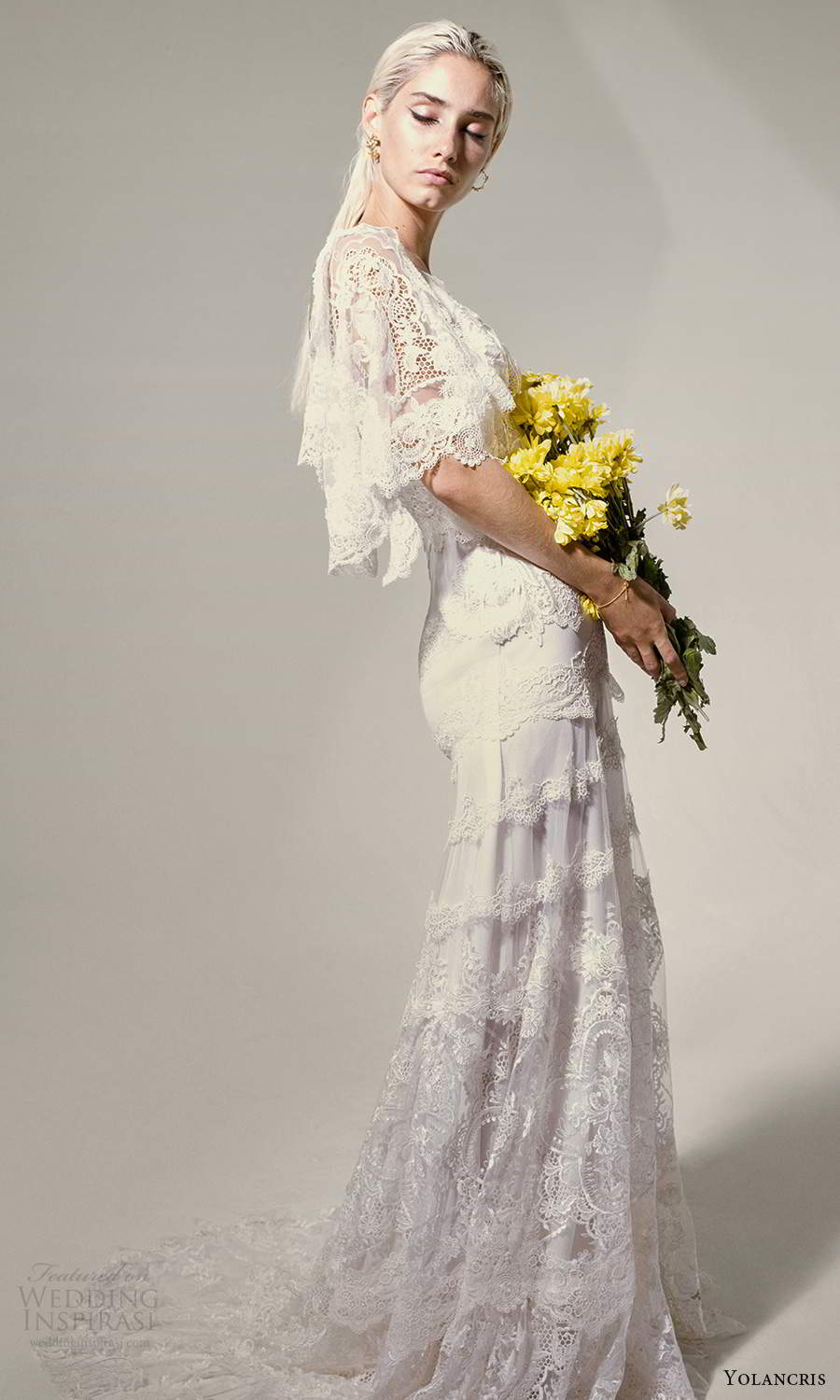 yolancris 2021 bridal elbow length flutter sleeves v neckline fully embellished lace boho a line wedding dress chapel train (18) sv yolancris 2021 bridal elbow length flutter sleeves v neckline fully embellished lace boho a line wedding dress chapel train (18) sv