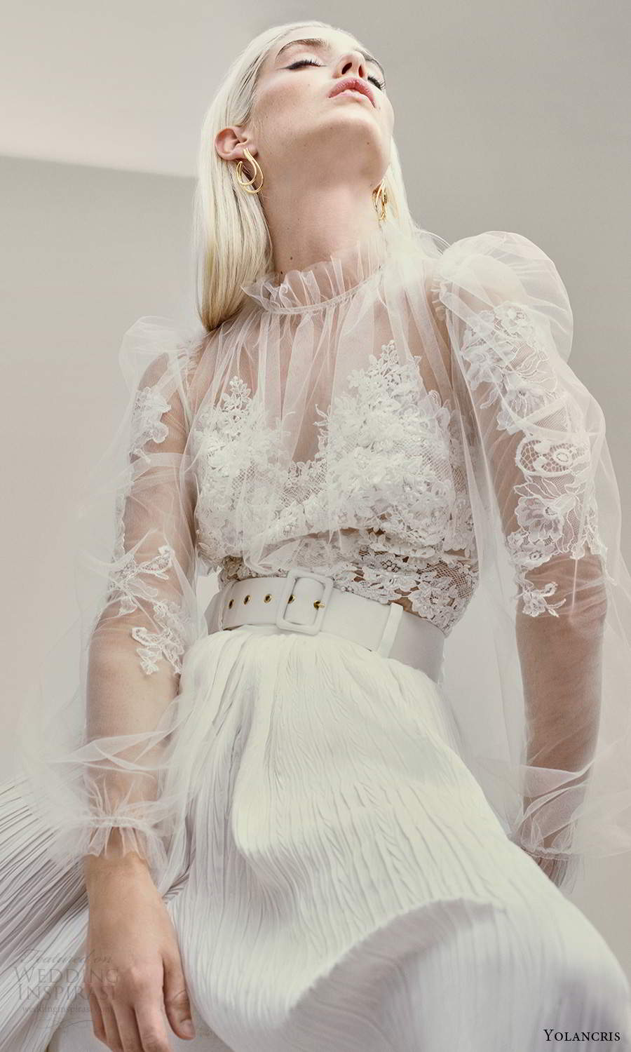 yolancris 2021 bridal illusion long puff sleeves sheer high ruffle sweetheart neckline a line wedding dress pleated skirt (23) zv yolancris 2021 bridal illusion long puff sleeves sheer high ruffle sweetheart neckline a line wedding dress pleated skirt (23) zv